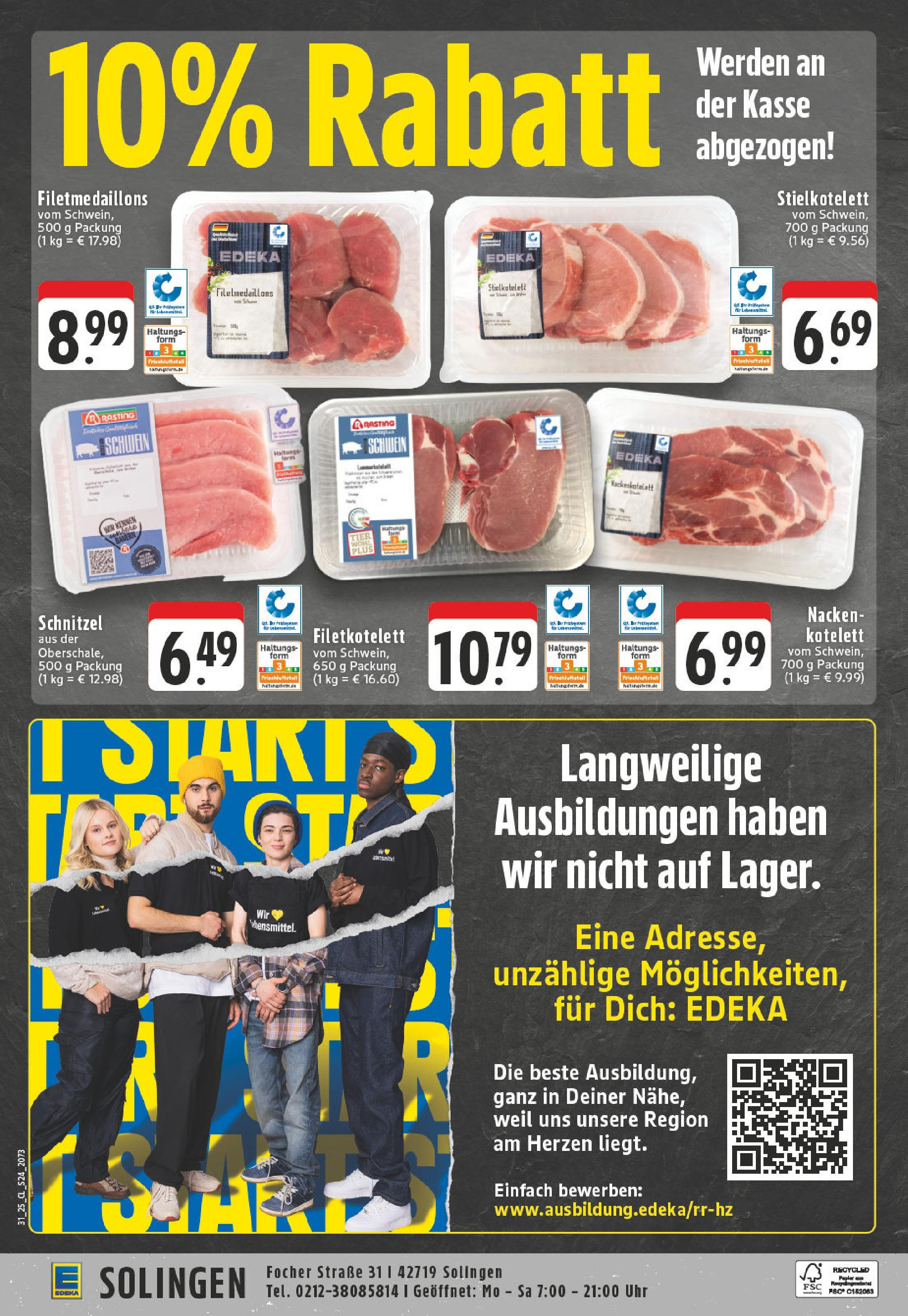 Edeka prospekt Solingen (ab 27.07.2025) » Angebote Online | Seite: 24 | Produkte: Schnitzel, Uhr Edeka prospekt Solingen (ab 27.07.2025) » Angebote Online | Seite: 24 | Produkte: Schnitzel, Uhr