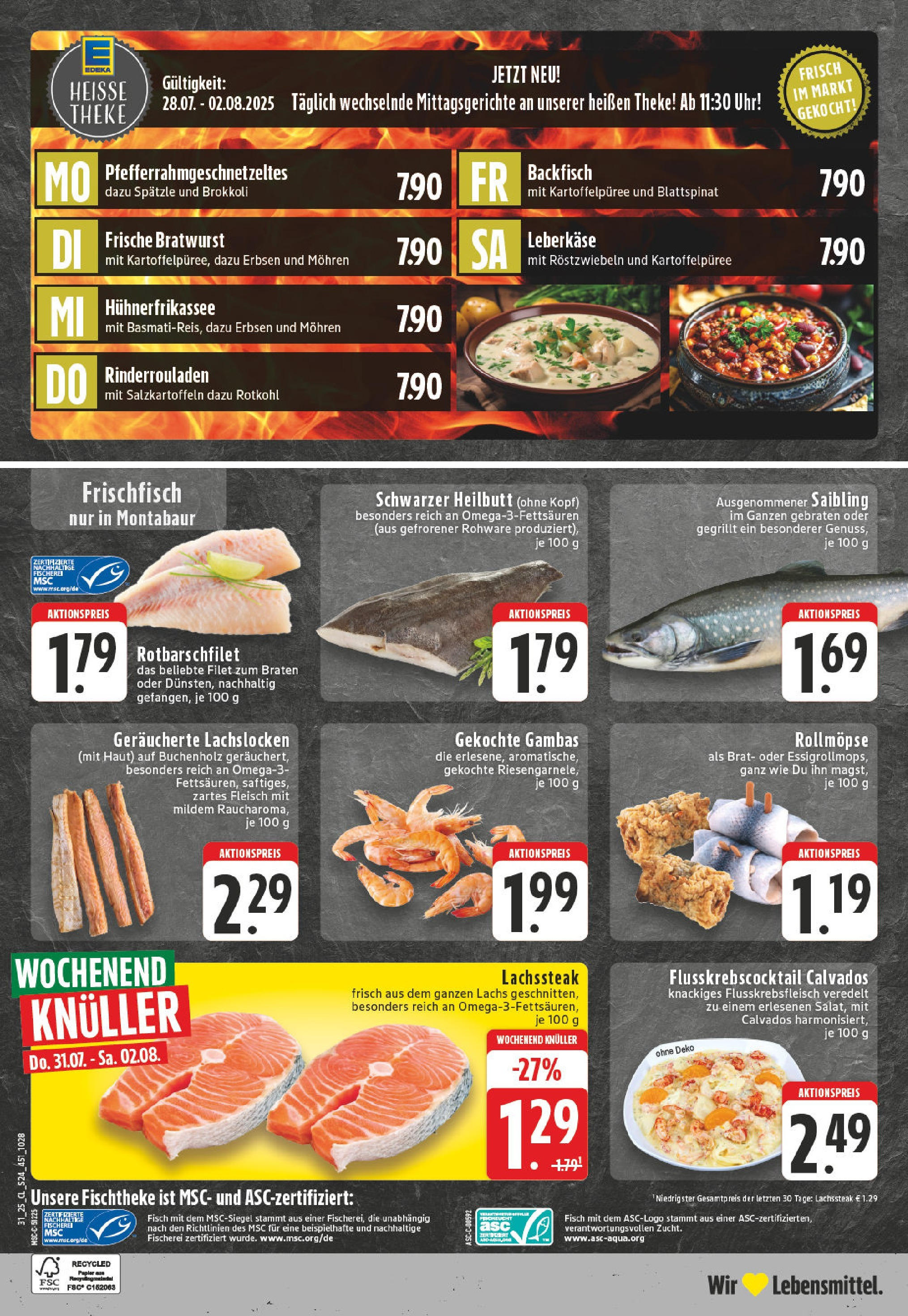 Edeka prospekt Neuwied	 (ab 27.07.2025) » Angebote Online | Seite: 24 | Produkte: Rinderrouladen, Rotkohl, Lachs, Fleisch