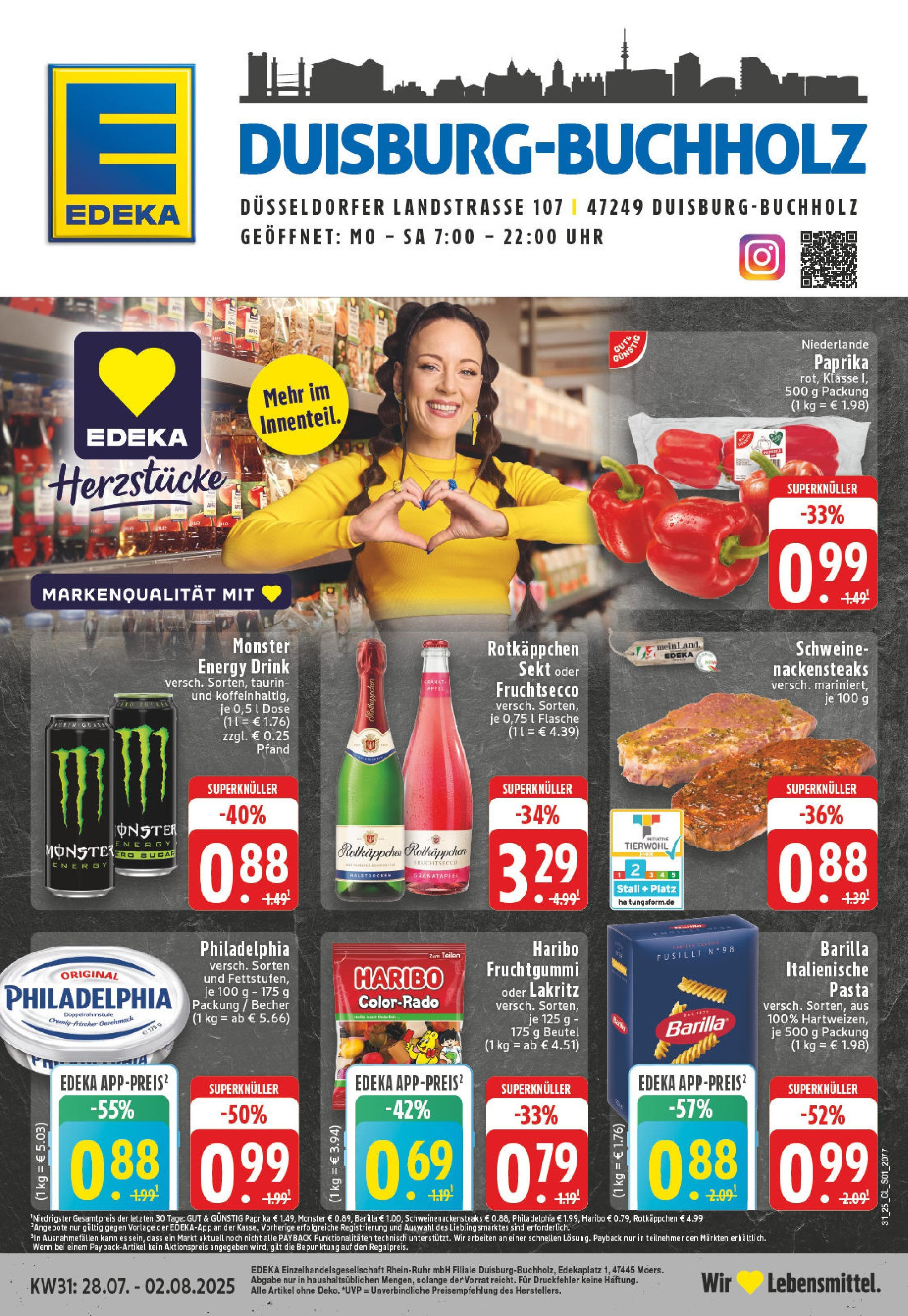 EDEKA Prospekt ab 27.07.2025 - Prospekt Duisburg Online Vorschau von dem Prospekt des Geschäftes Edeka, gültig ab dem 27.07.2025