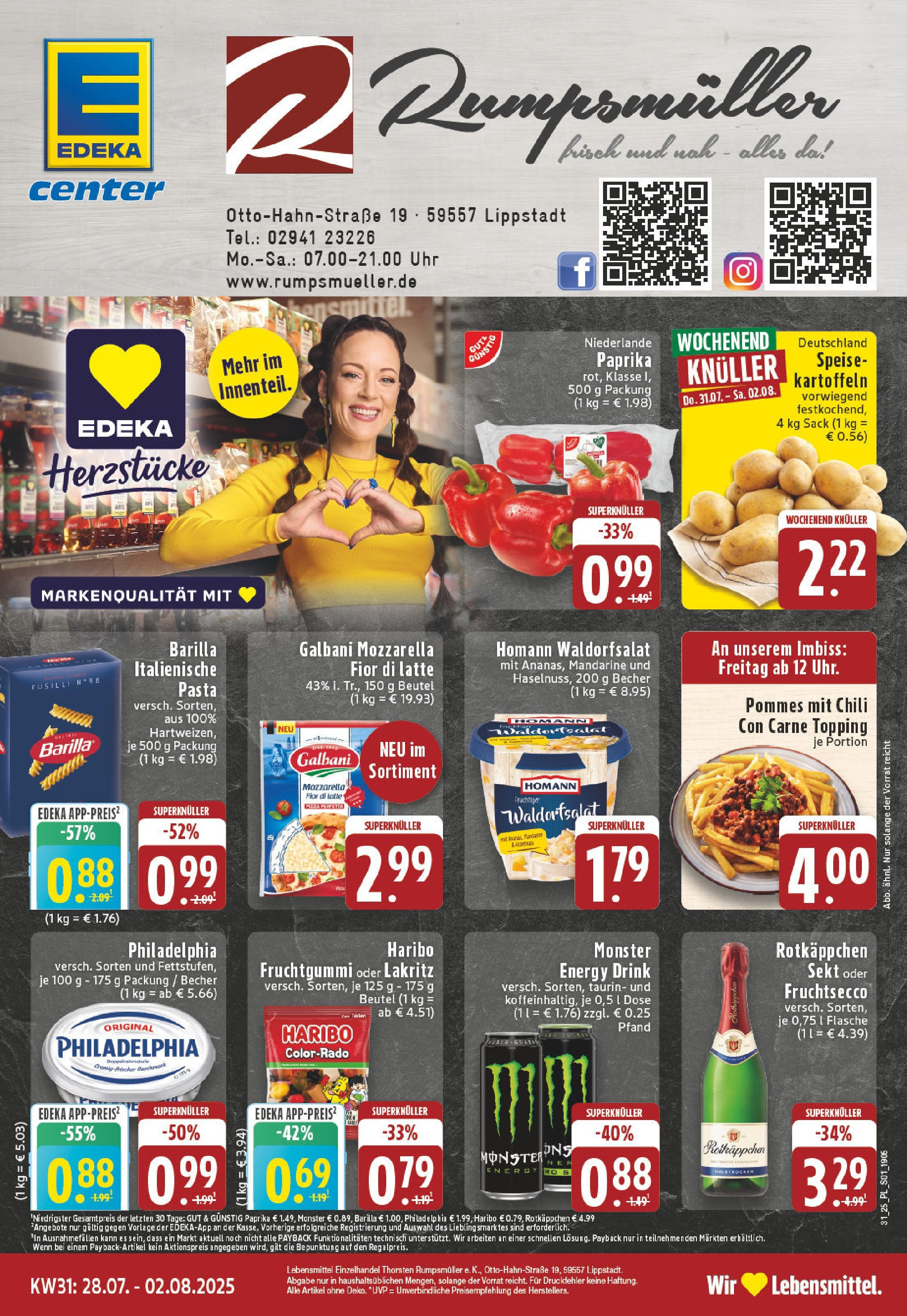 EDEKA Prospekt ab 27.07.2025 - Prospekt Lippstadt Online Vorschau von dem Prospekt des Geschäftes Edeka, gültig ab dem 27.07.2025