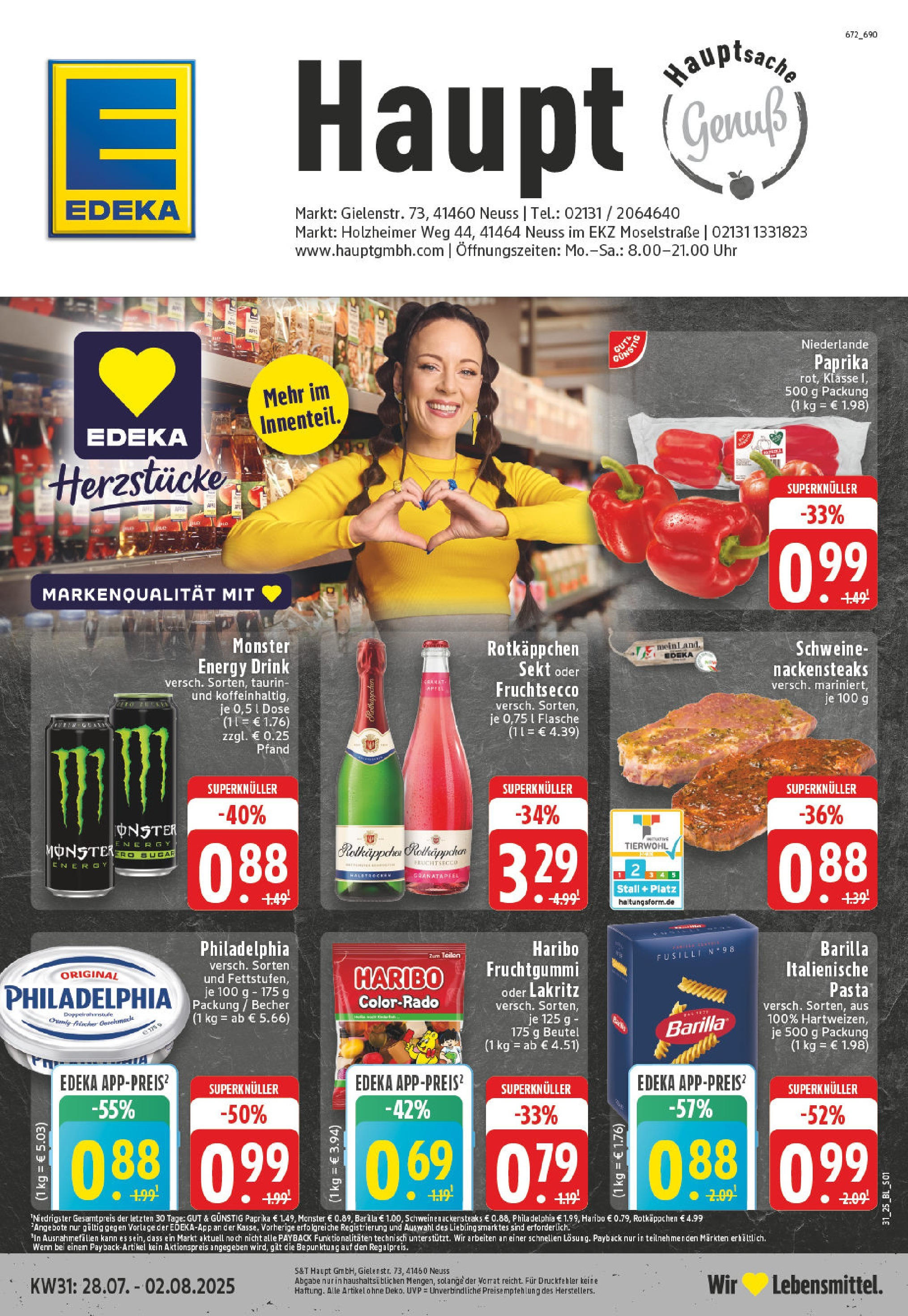 EDEKA Prospekt ab 27.07.2025 - Prospekt Neuss Online Vorschau von dem Prospekt des Geschäftes Edeka, gültig ab dem 27.07.2025