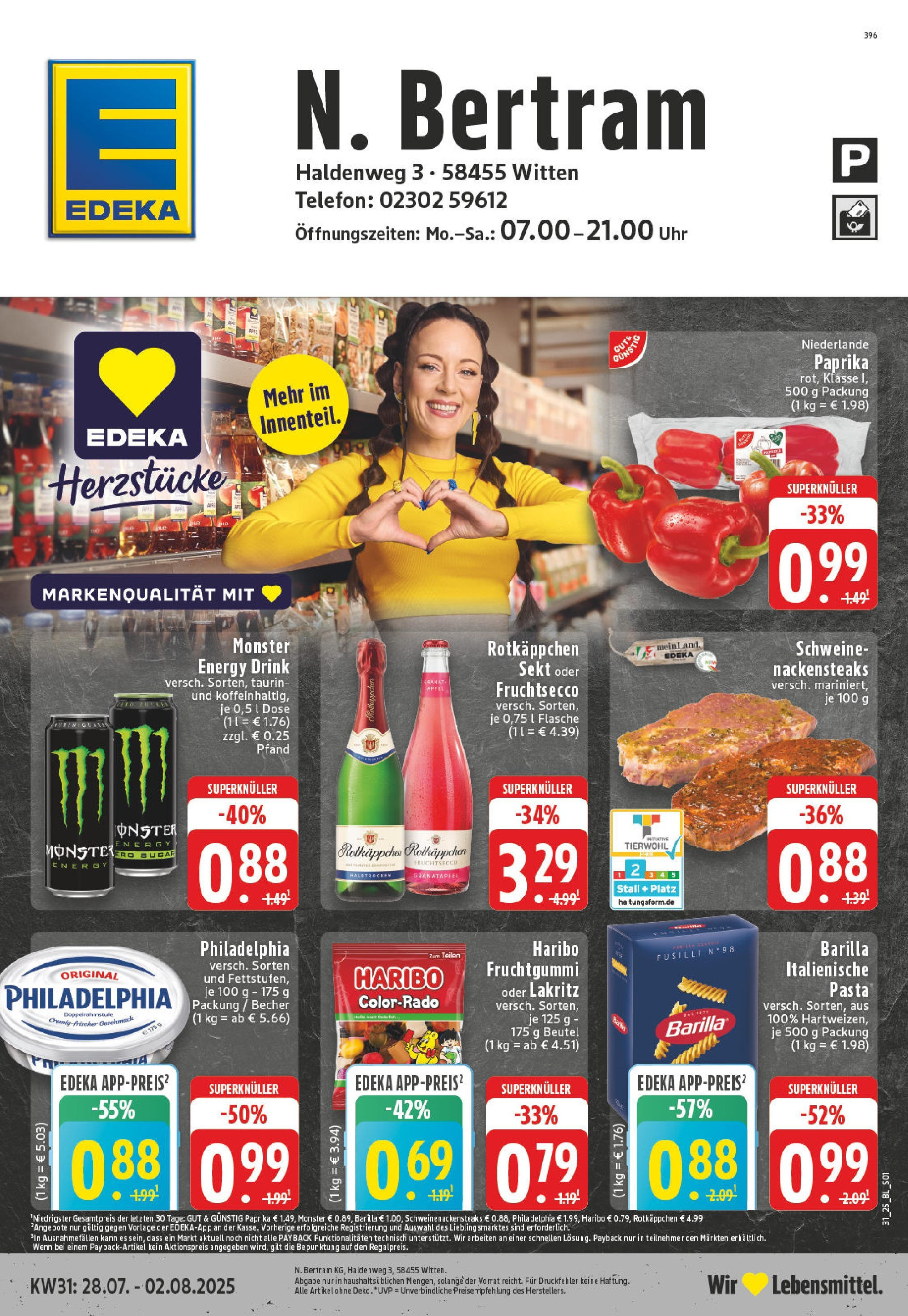 EDEKA Prospekt ab 27.07.2025 - Prospekt Witten Online Vorschau von dem Prospekt des Geschäftes Edeka, gültig ab dem 27.07.2025