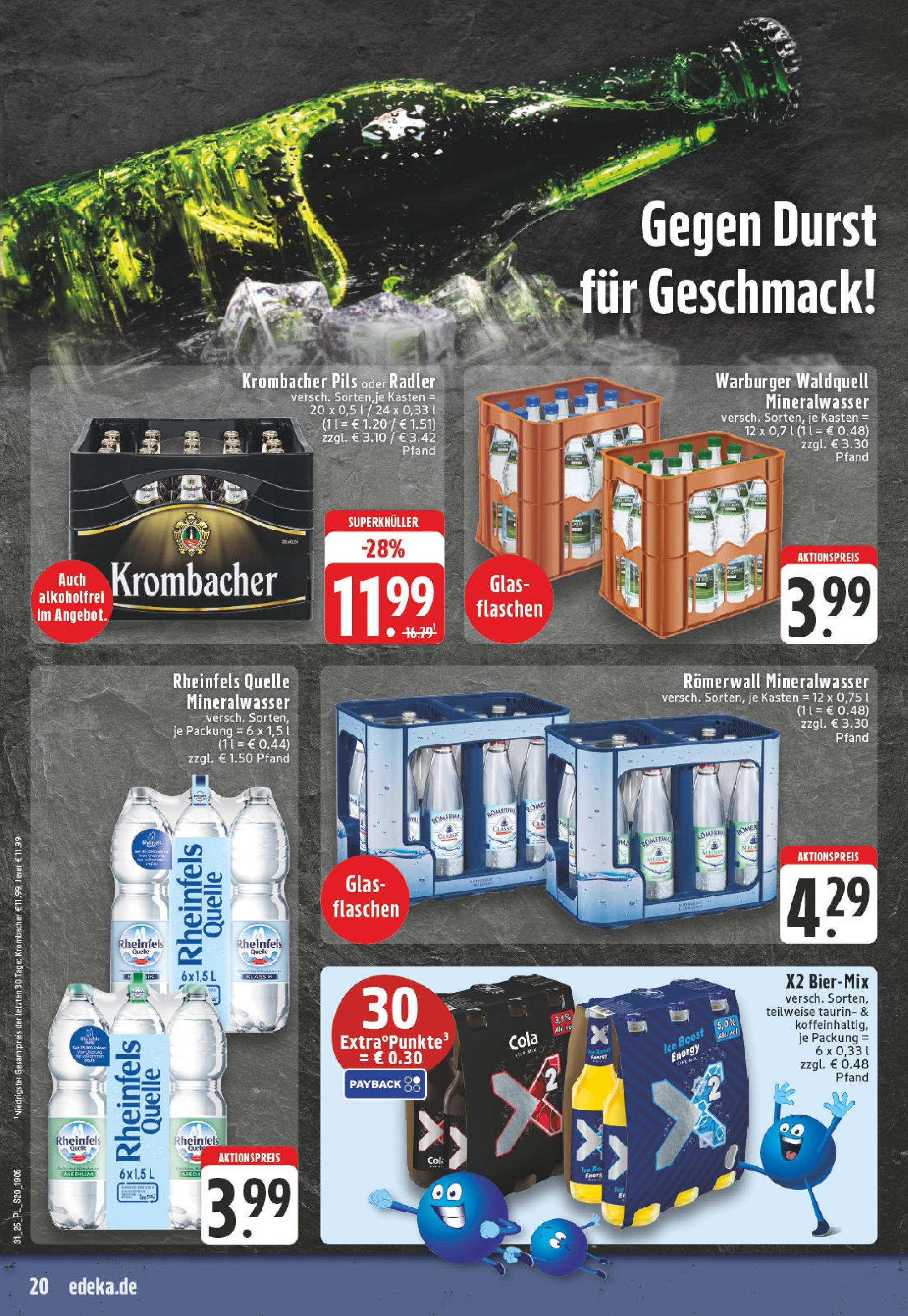 Edeka prospekt Lippstadt (ab 27.07.2025) » Angebote Online | Seite: 20 | Produkte: Pils, Krombacher alkoholfrei, Jever, Krombacher Edeka prospekt Lippstadt (ab 27.07.2025) » Angebote Online | Seite: 20 | Produkte: Pils, Krombacher alkoholfrei, Jever, Krombacher