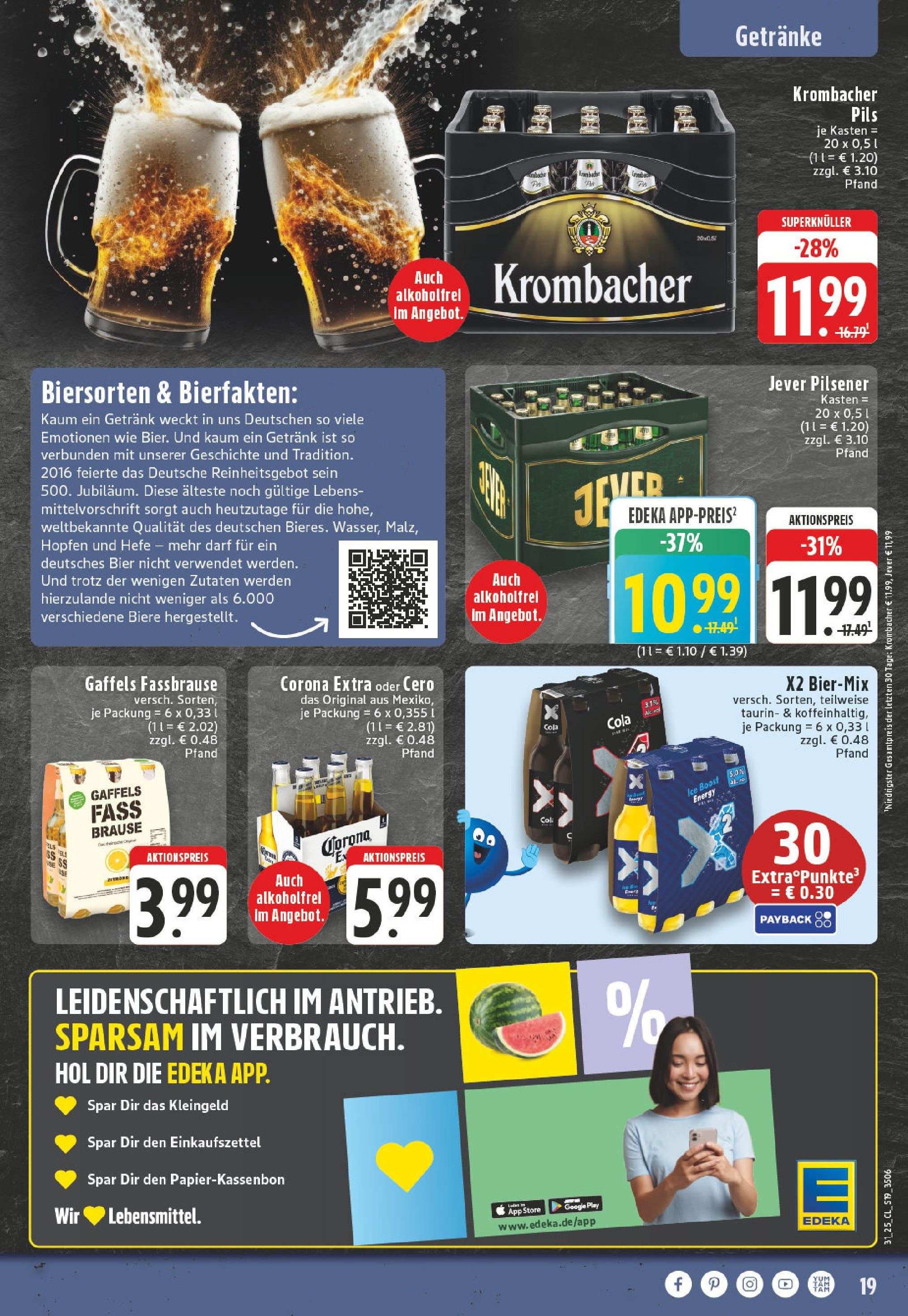 Edeka prospekt Düsseldorf (ab 27.07.2025) » Angebote Online | Seite: 19 | Produkte: Energy, Pils, Zitrone, Jever Edeka prospekt Düsseldorf (ab 27.07.2025) » Angebote Online | Seite: 19 | Produkte: Energy, Pils, Zitrone, Jever