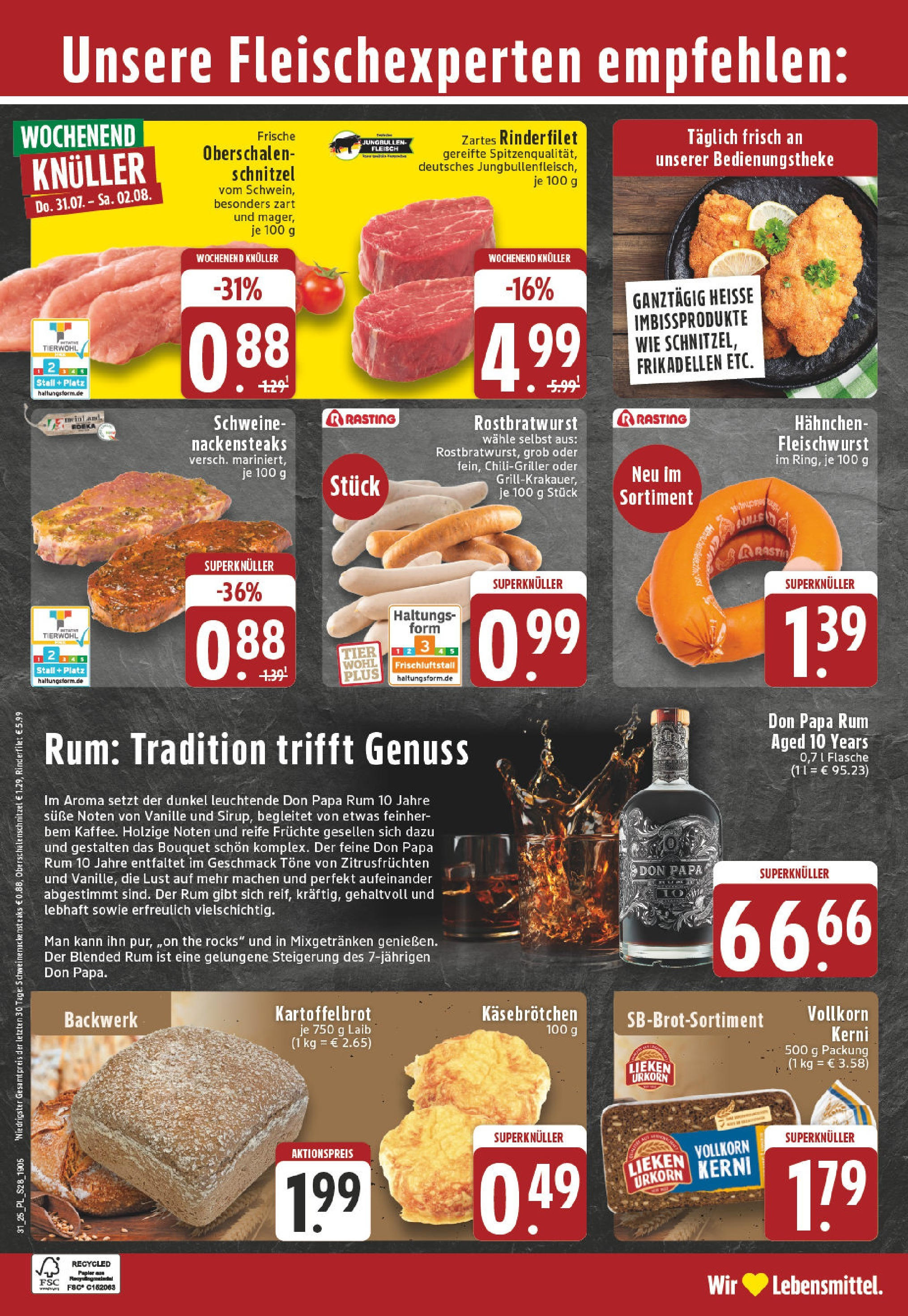 Edeka prospekt Lippstadt (ab 27.07.2025) » Angebote Online | Seite: 28 | Produkte: Nackensteaks, Hahnchen, Rinderfilet, Schnitzel Edeka prospekt Lippstadt (ab 27.07.2025) » Angebote Online | Seite: 28 | Produkte: Nackensteaks, Hahnchen, Rinderfilet, Schnitzel