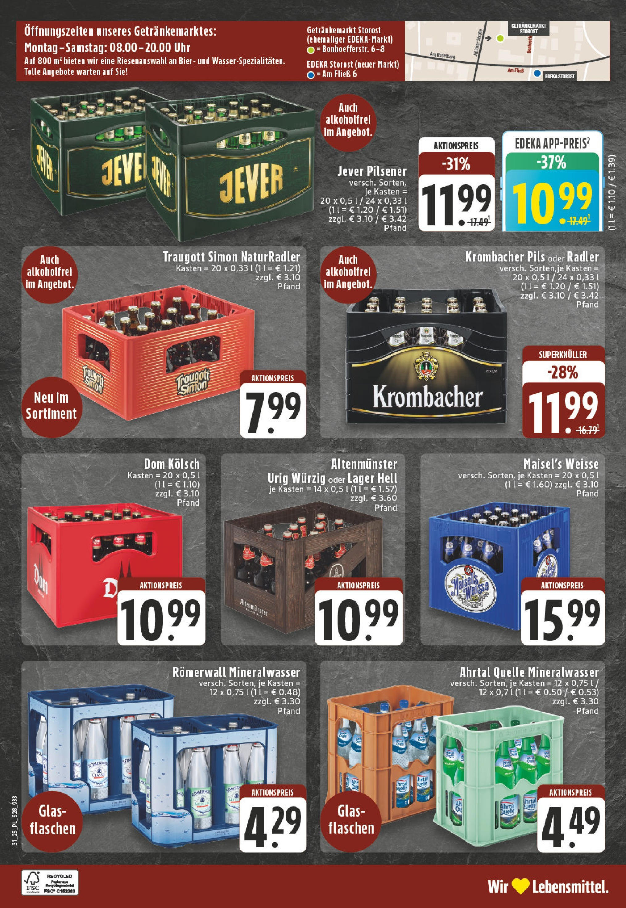 Edeka prospekt Eschweiler-Dürwiß	 (ab 27.07.2025) » Angebote Online | Seite: 28 | Produkte: Radler, Jever, Krombacher, Uhr