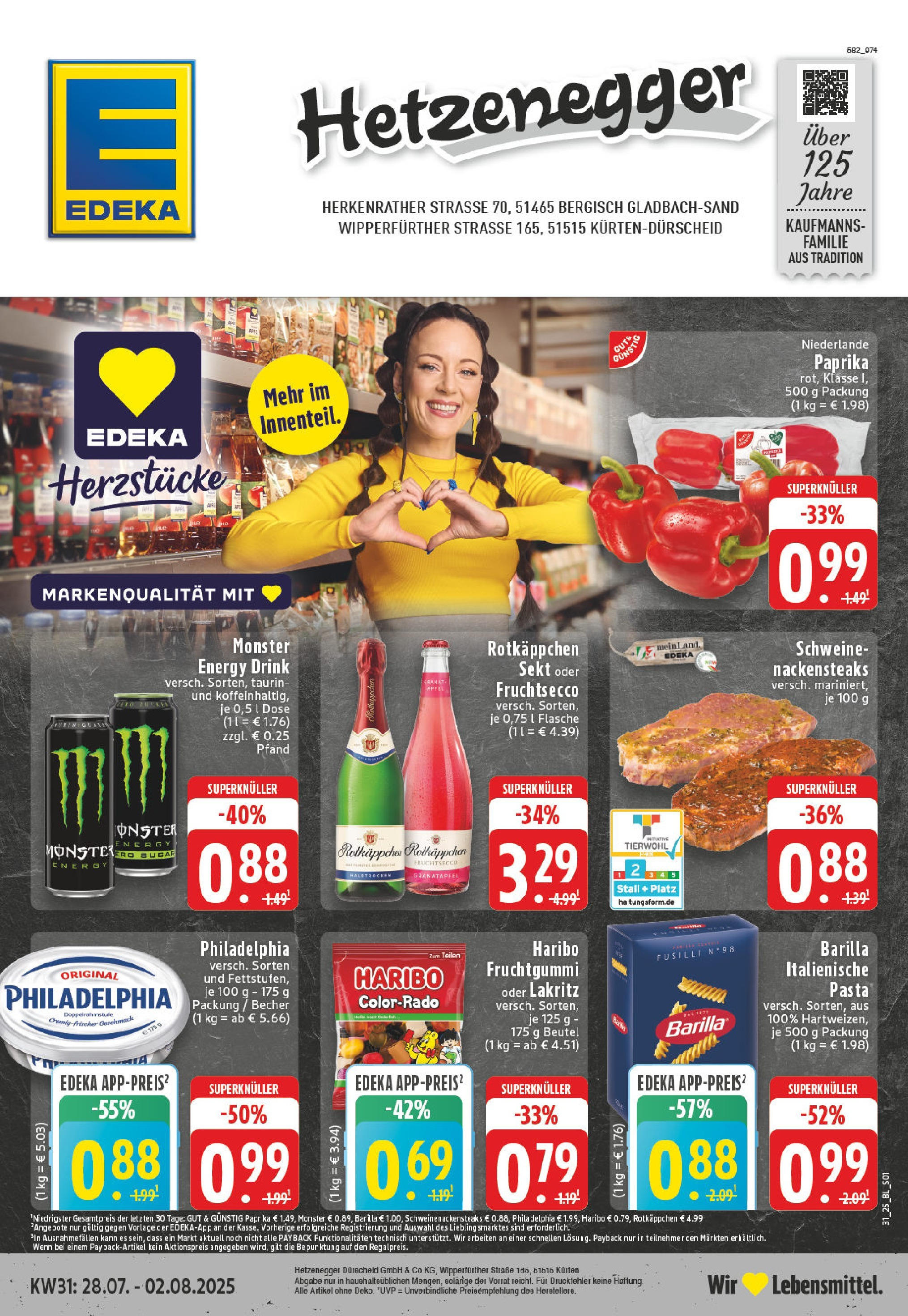 EDEKA Prospekt ab 27.07.2025 - Prospekt Bergisch Gladbach - Sand Online Vorschau von dem Prospekt des Geschäftes Edeka, gültig ab dem 27.07.2025