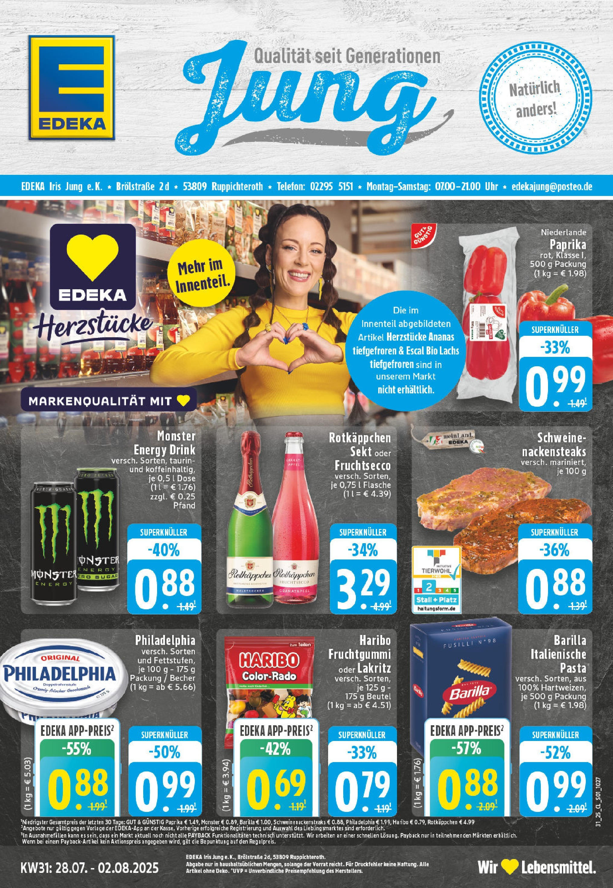 EDEKA Prospekt ab 27.07.2025 - Prospekt Ruppichteroth Online Vorschau von dem Prospekt des Geschäftes Edeka, gültig ab dem 27.07.2025
