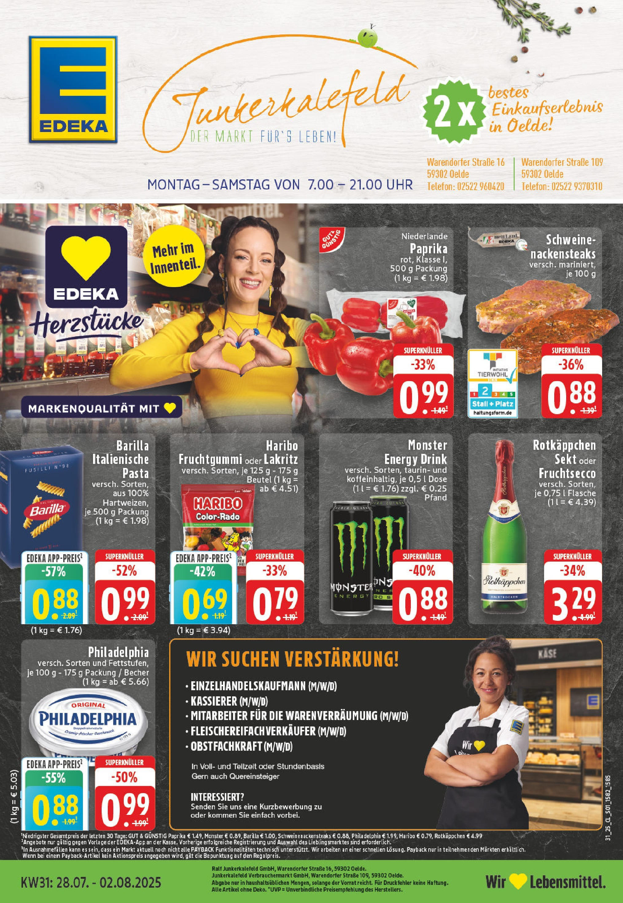 EDEKA Prospekt ab 27.07.2025 - Prospekt Oelde Online Vorschau von dem Prospekt des Geschäftes Edeka, gültig ab dem 27.07.2025