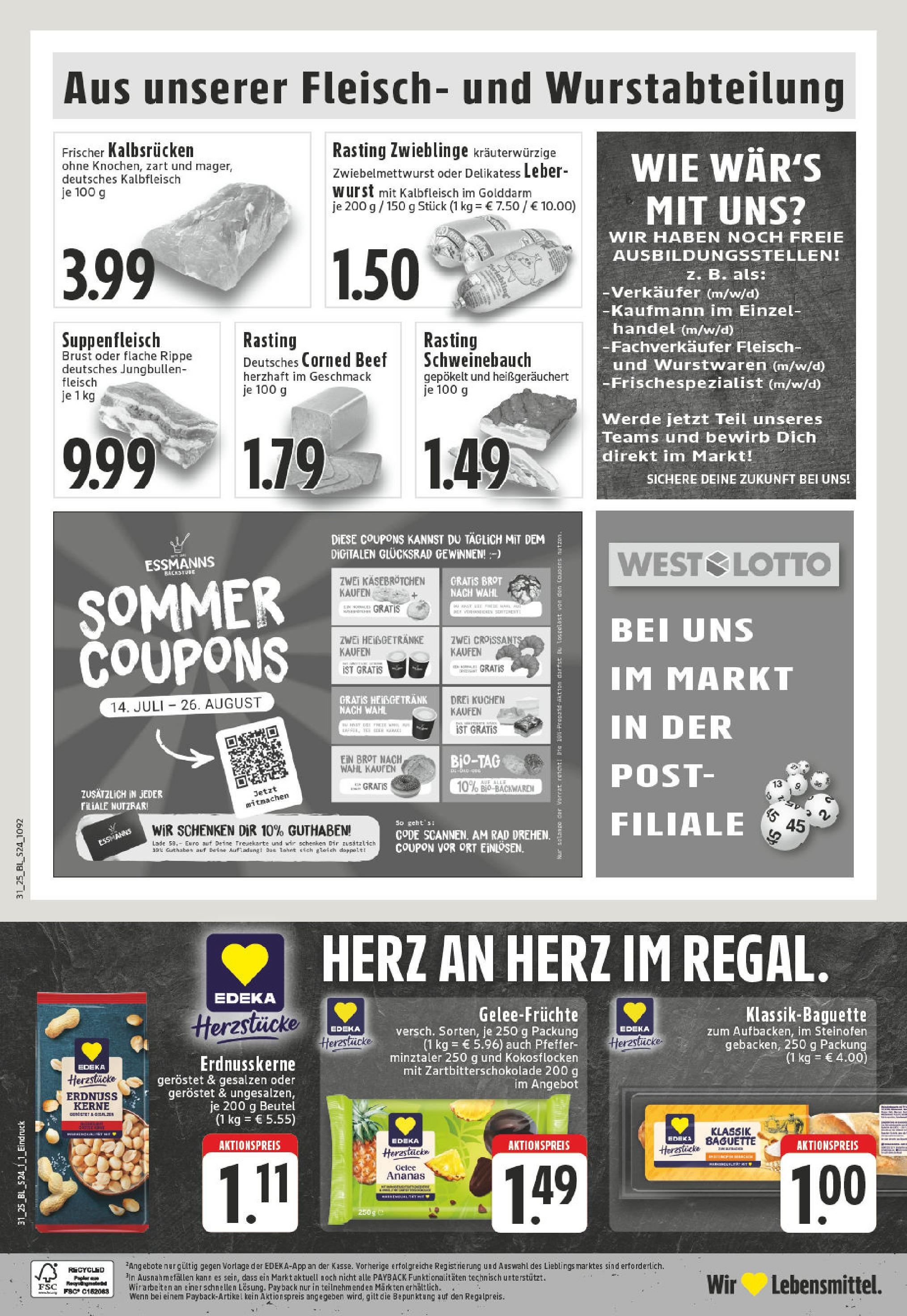 Edeka prospekt Billerbeck (ab 27.07.2025) » Angebote Online | Seite: 24 | Produkte: Baguette, Ananas, Pfeffer, Fleisch Edeka prospekt Billerbeck (ab 27.07.2025) » Angebote Online | Seite: 24 | Produkte: Baguette, Ananas, Pfeffer, Fleisch
