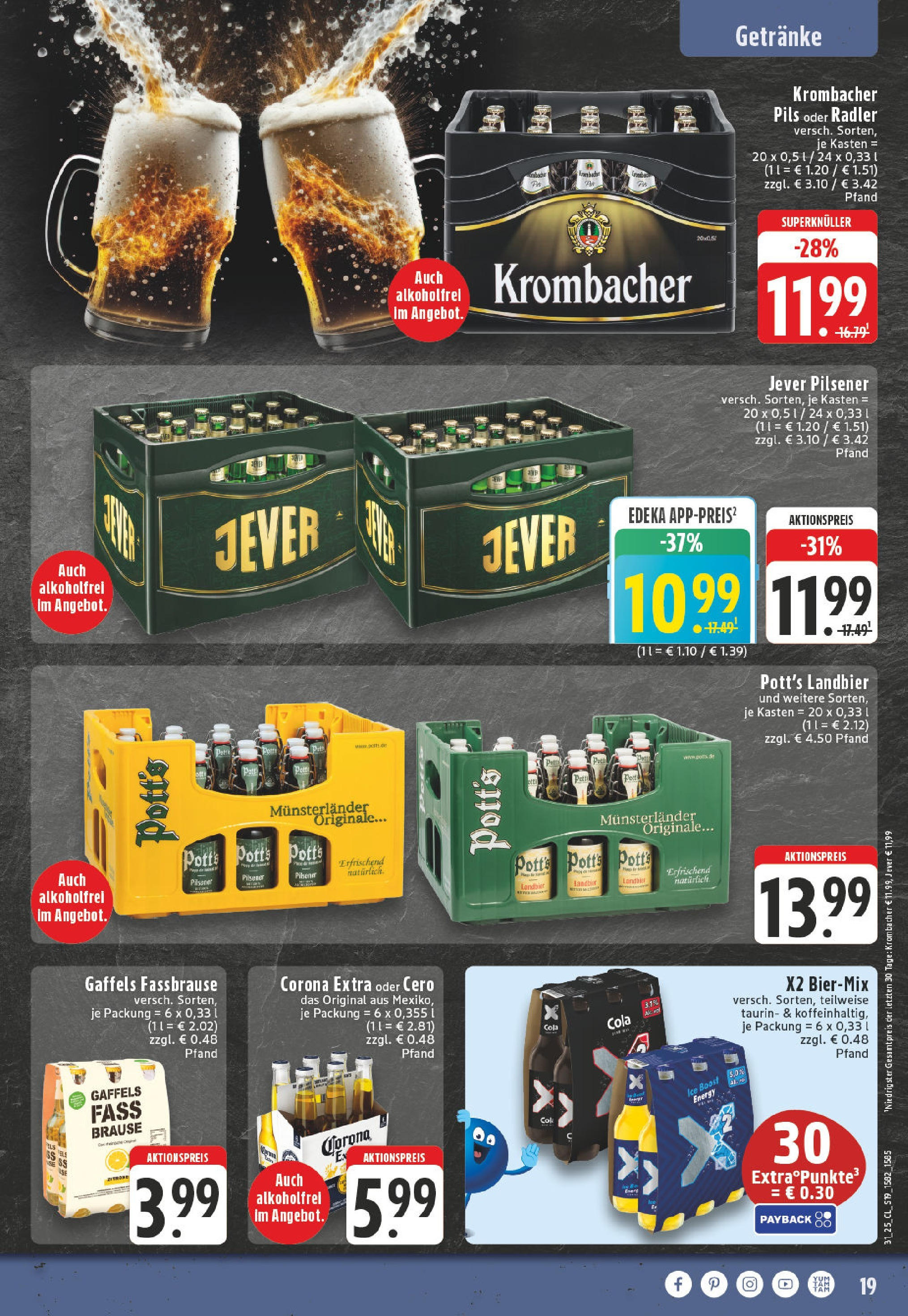 Edeka prospekt Oelde (ab 27.07.2025) » Angebote Online | Seite: 19 | Produkte: Pils, Radler, Jever, Fassbrause Edeka prospekt Oelde (ab 27.07.2025) » Angebote Online | Seite: 19 | Produkte: Pils, Radler, Jever, Fassbrause