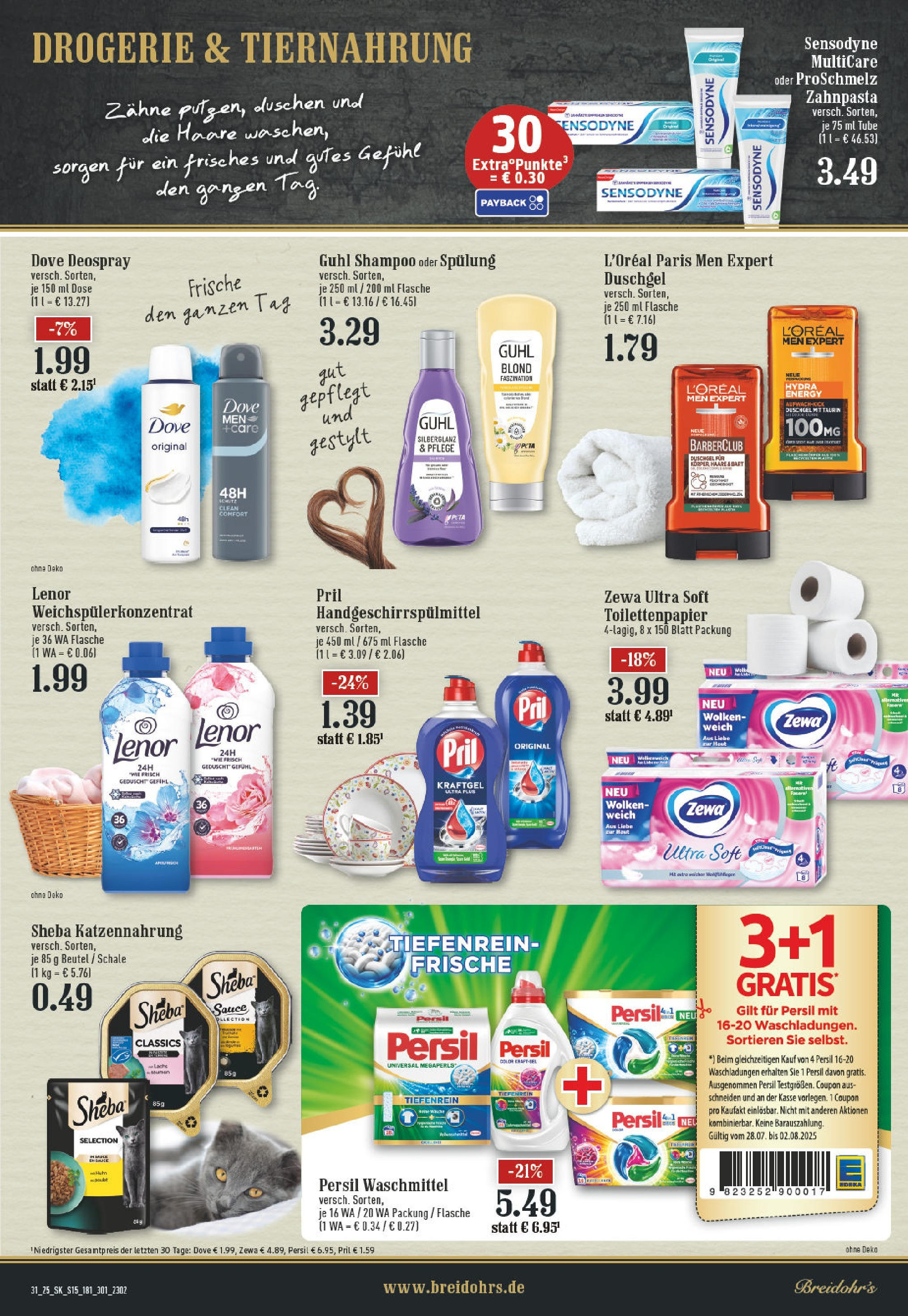 Edeka prospekt Rösrath	 (ab 27.07.2025) » Angebote Online | Seite: 15 | Produkte: Sheba, Energy, Zewa, Shower Gel