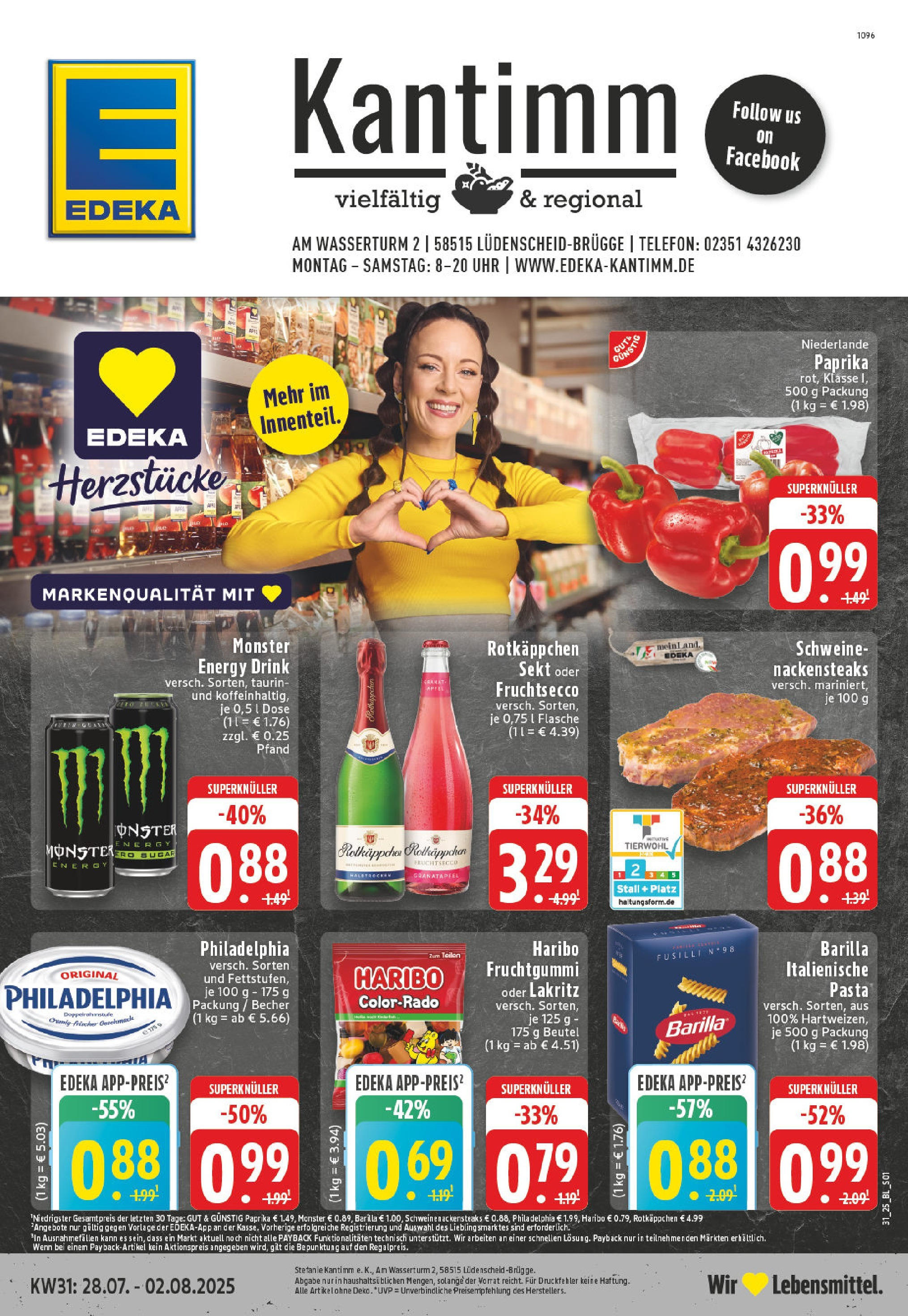 EDEKA Prospekt ab 27.07.2025 - Prospekt Lüdenscheid Online Vorschau von dem Prospekt des Geschäftes Edeka, gültig ab dem 27.07.2025