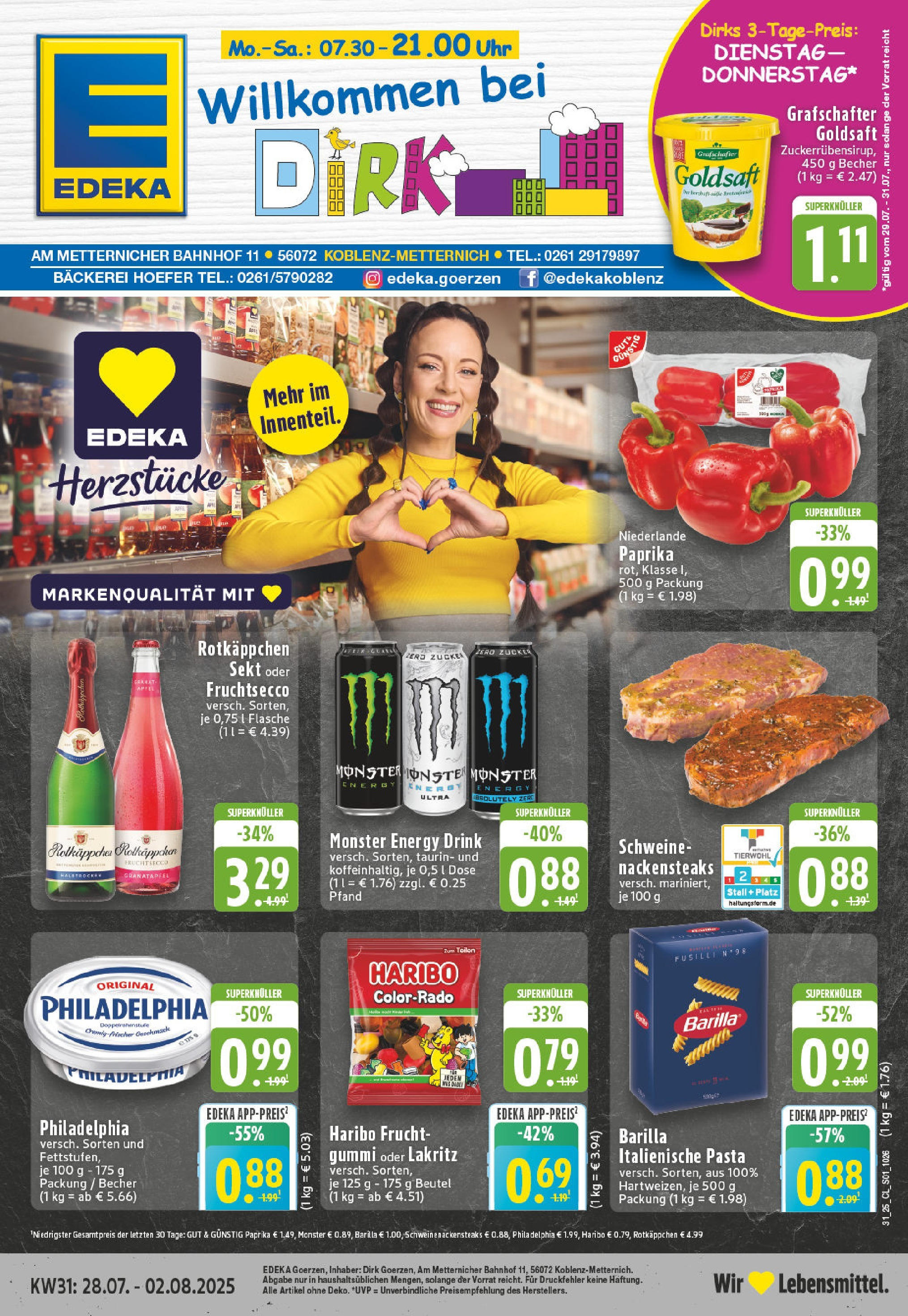 EDEKA Prospekt ab 27.07.2025 - Prospekt Koblenz Online Vorschau von dem Prospekt des Geschäftes Edeka, gültig ab dem 27.07.2025