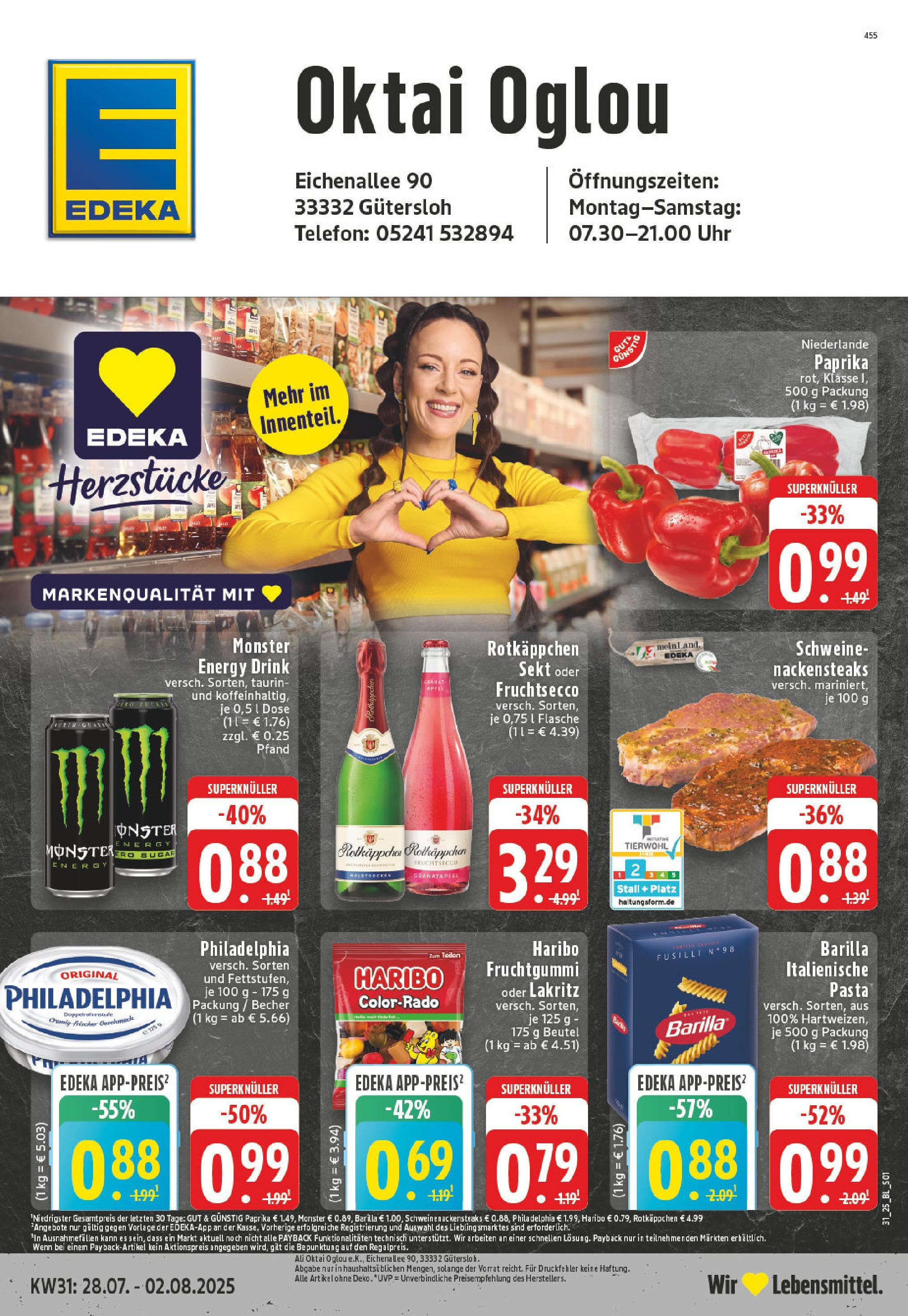 EDEKA Prospekt ab 27.07.2025 - Prospekt Gütersloh Online Vorschau von dem Prospekt des Geschäftes Edeka, gültig ab dem 27.07.2025