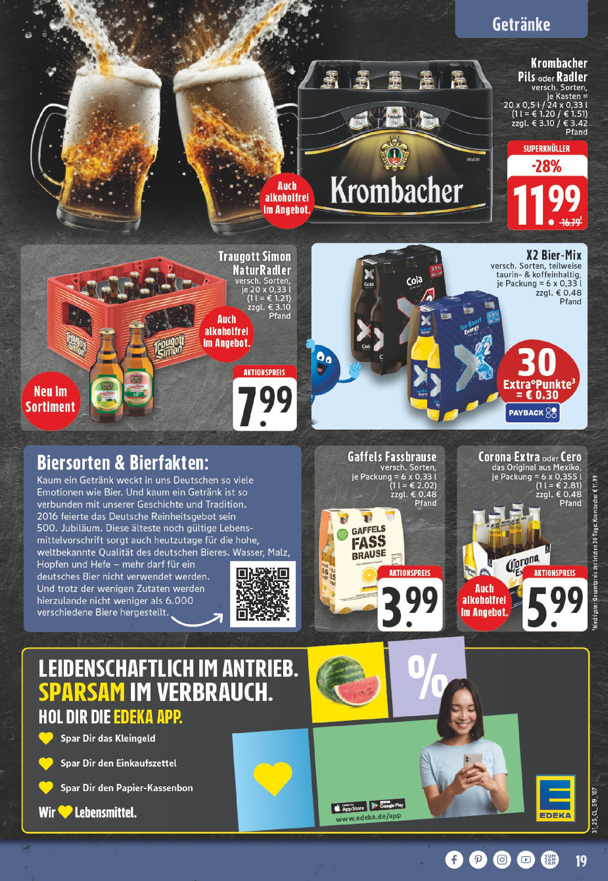Edeka prospekt Würselen (ab 27.07.2025) » Angebote Online | Seite: 19 | Produkte: Cola, Pils, Radler, Fassbrause Edeka prospekt Würselen (ab 27.07.2025) » Angebote Online | Seite: 19 | Produkte: Cola, Pils, Radler, Fassbrause