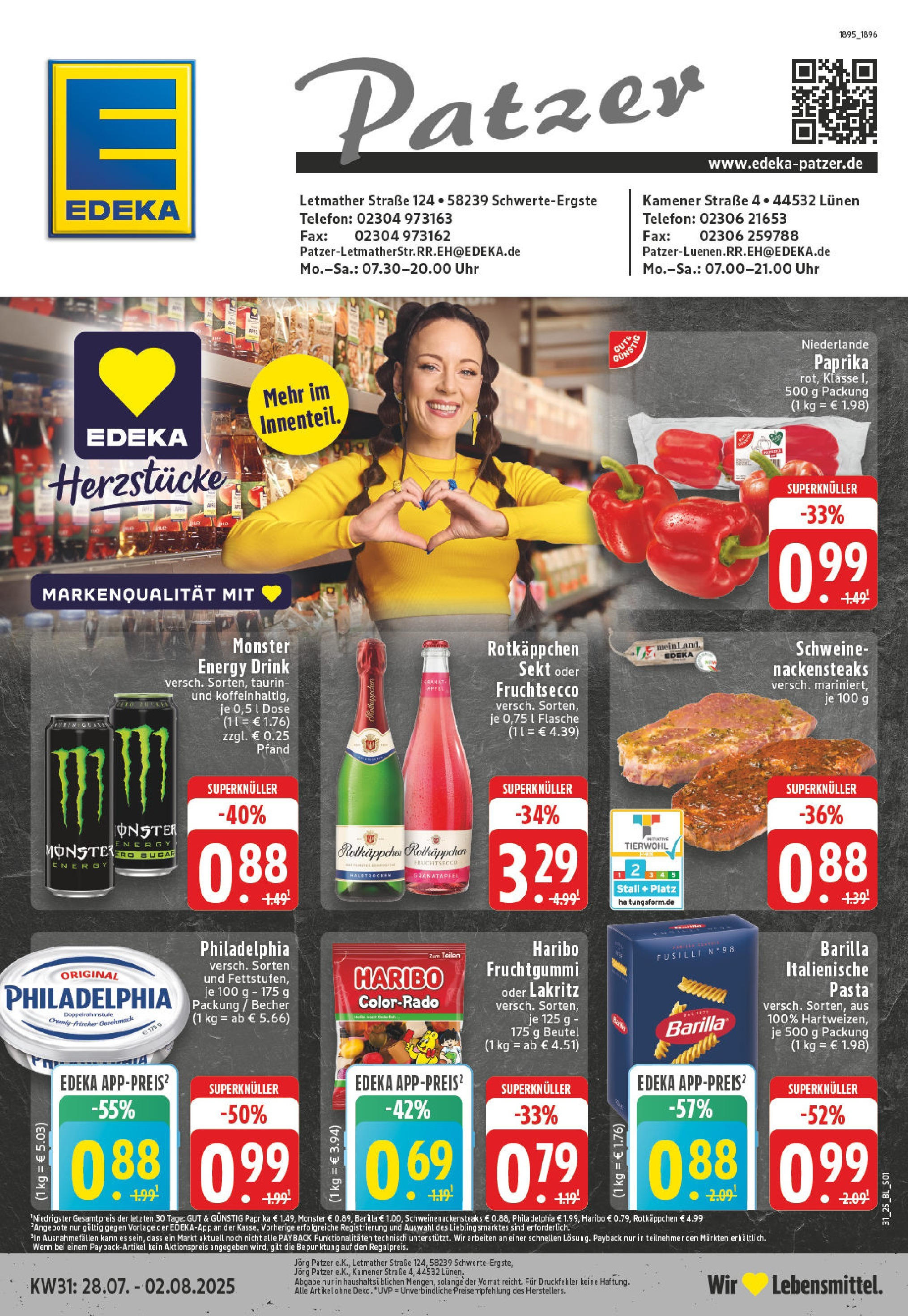 EDEKA Prospekt ab 27.07.2025 - Prospekt Schwerte - Ergste Online Vorschau von dem Prospekt des Geschäftes Edeka, gültig ab dem 27.07.2025
