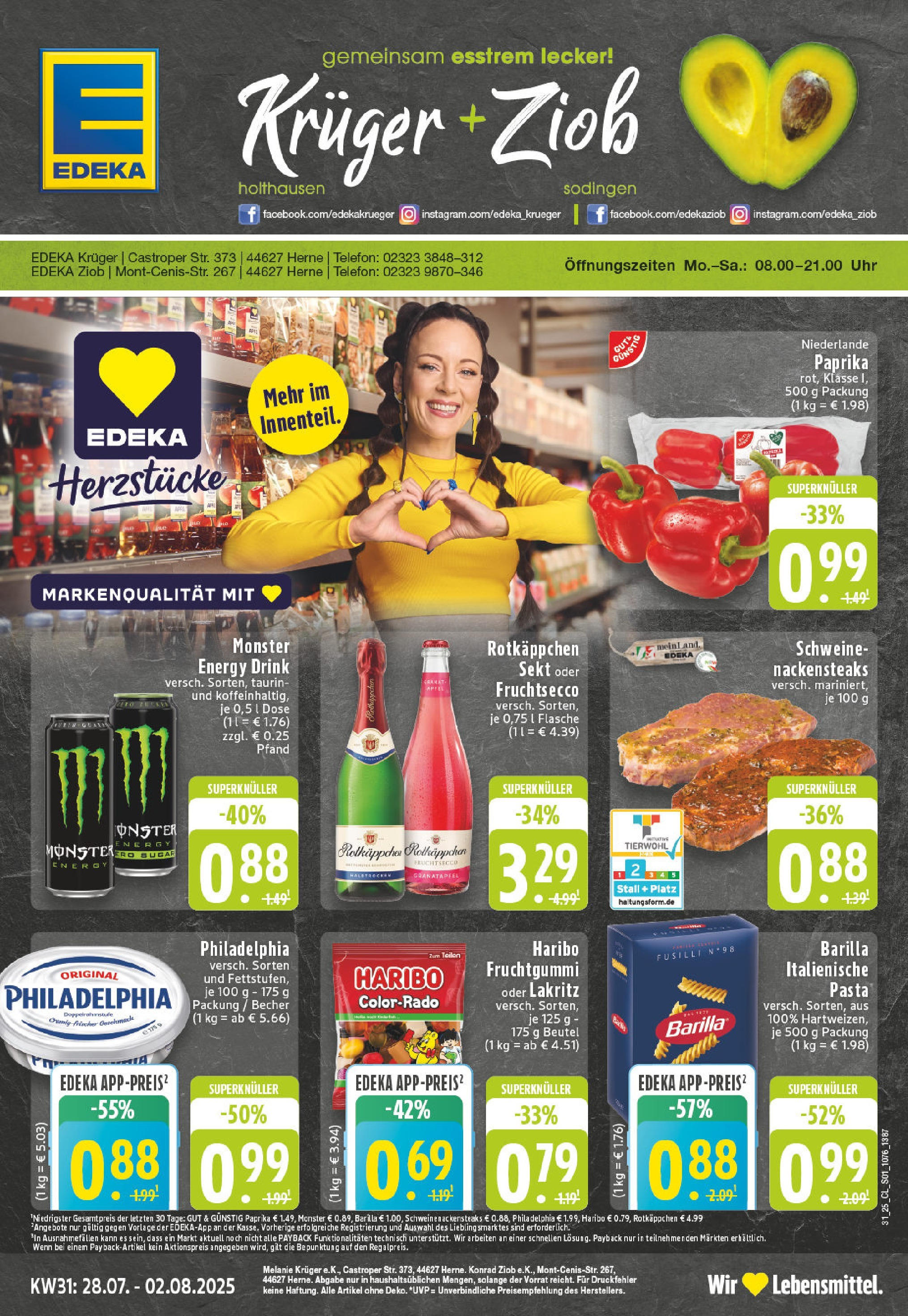 EDEKA Prospekt ab 27.07.2025 - Prospekt Herne Online Vorschau von dem Prospekt des Geschäftes Edeka, gültig ab dem 27.07.2025