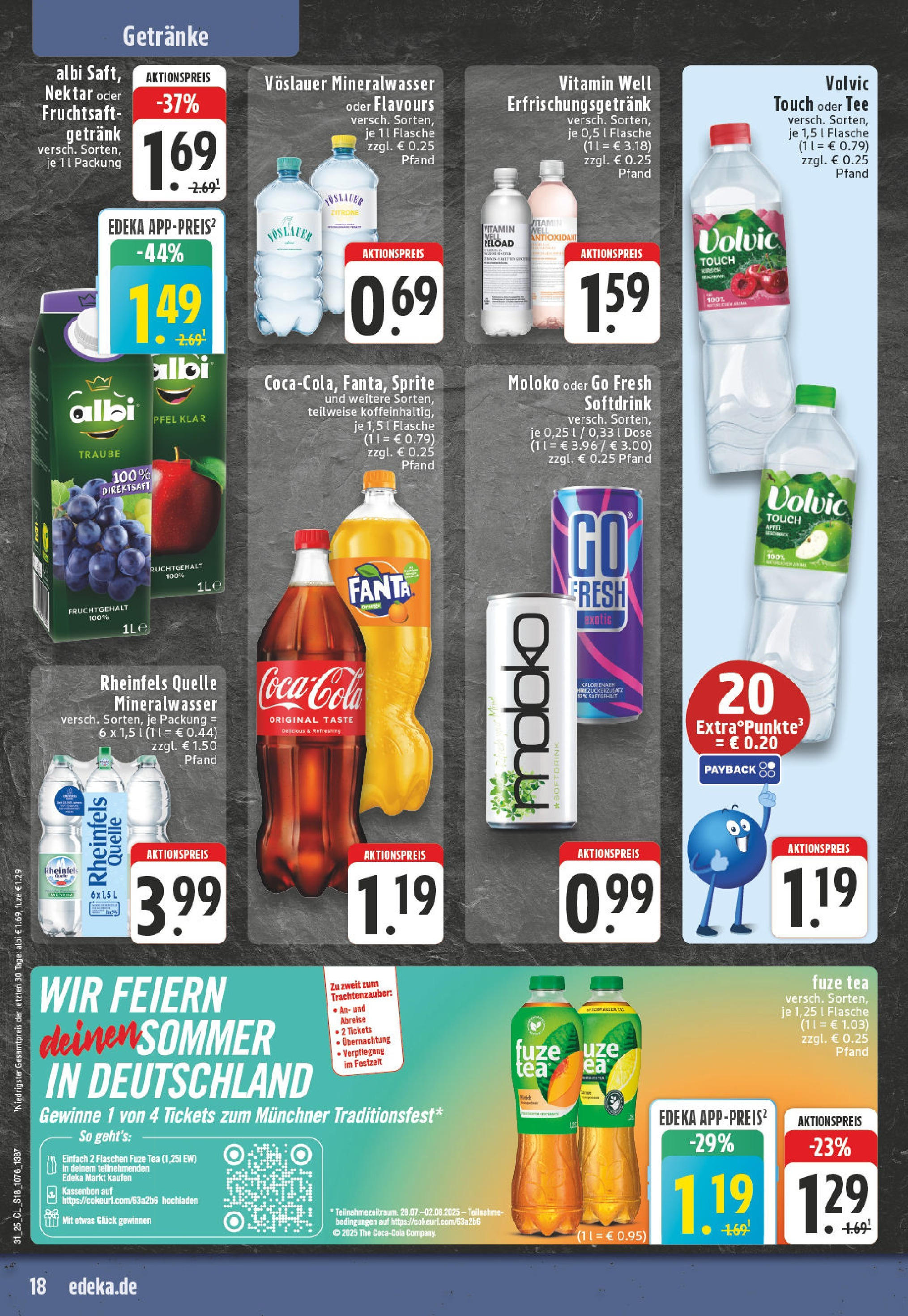 Edeka prospekt Herne-Sodingen	 (ab 27.07.2025) » Angebote Online | Seite: 18 | Produkte: Fuze tea, Volvic touch, Tee, Volvic