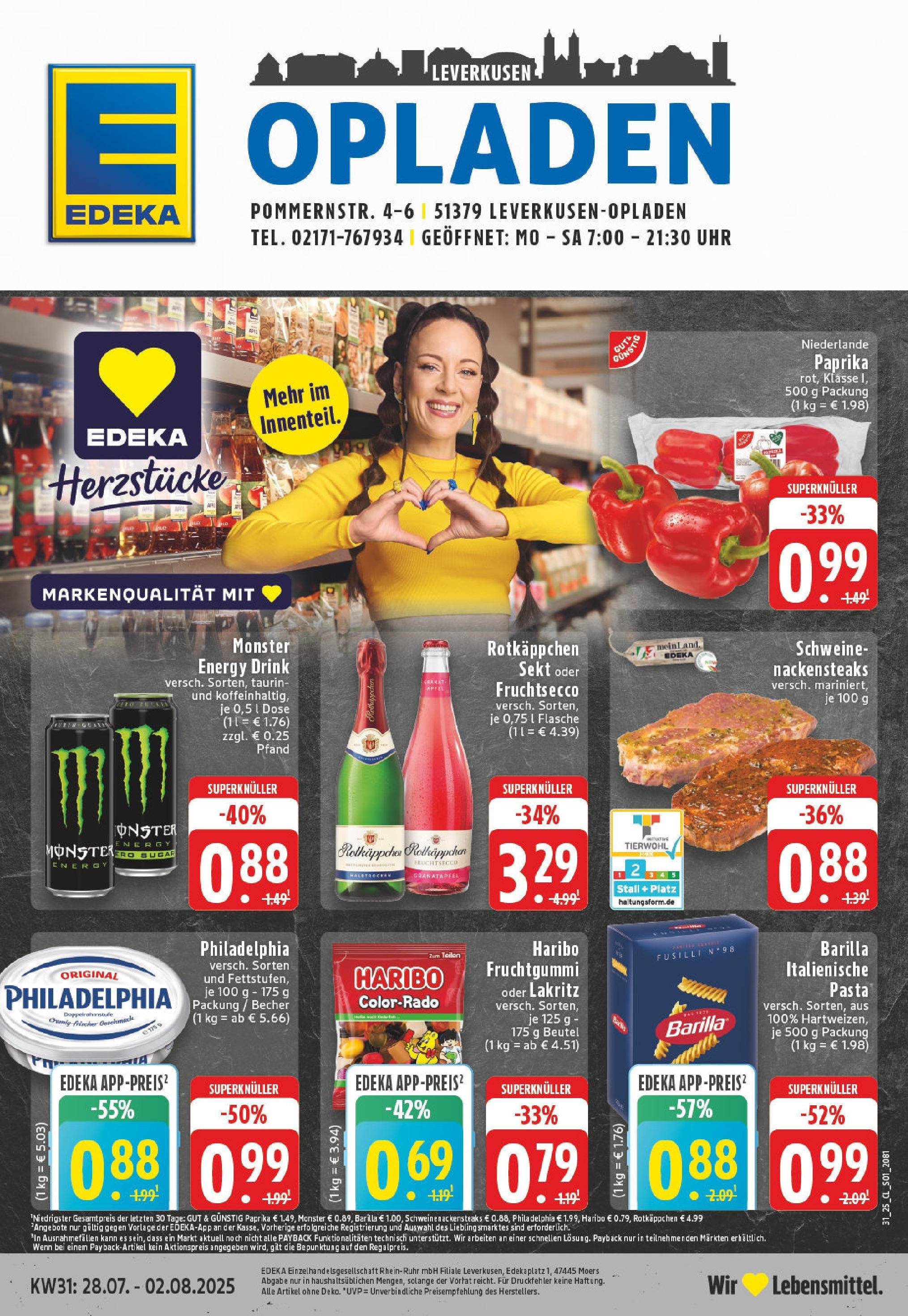 EDEKA Prospekt ab 27.07.2025 - Prospekt Leverkusen Online Vorschau von dem Prospekt des Geschäftes Edeka, gültig ab dem 27.07.2025