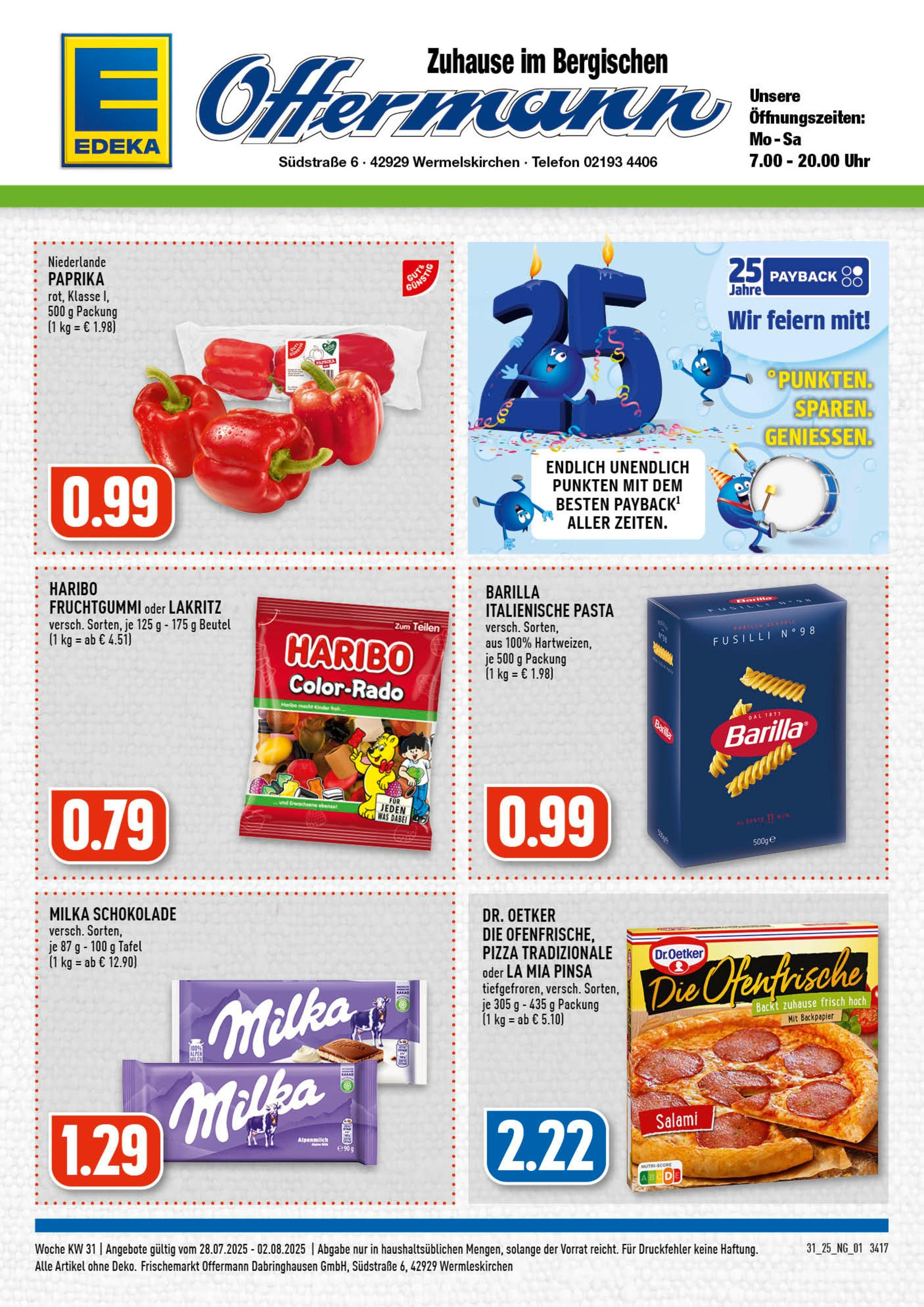 EDEKA Prospekt ab 27.07.2025 - Prospekt Wermelskirchen Online Vorschau von dem Prospekt des Geschäftes Edeka, gültig ab dem 27.07.2025