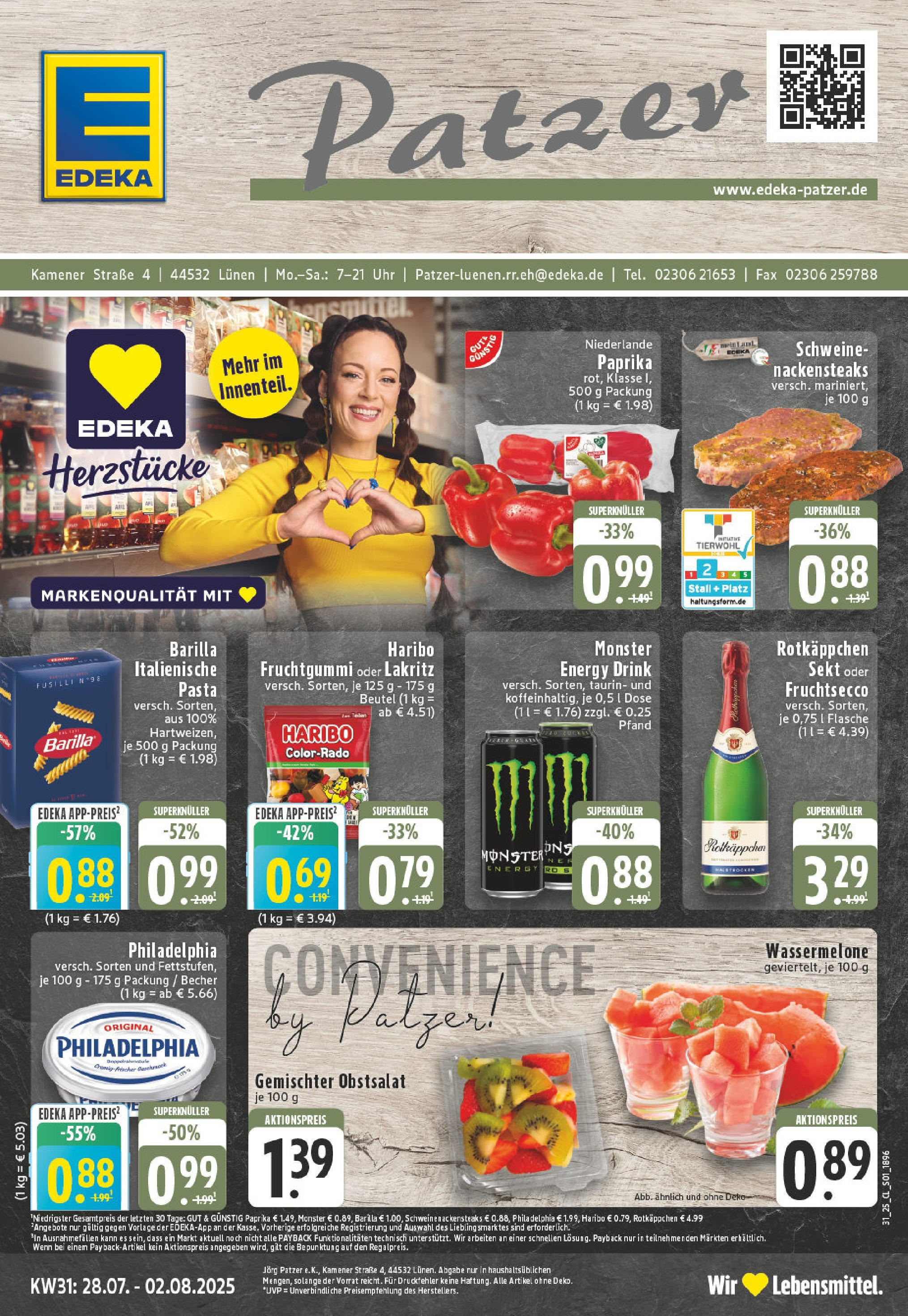 EDEKA Prospekt ab 27.07.2025 - Prospekt Lünen Online Vorschau von dem Prospekt des Geschäftes Edeka, gültig ab dem 27.07.2025