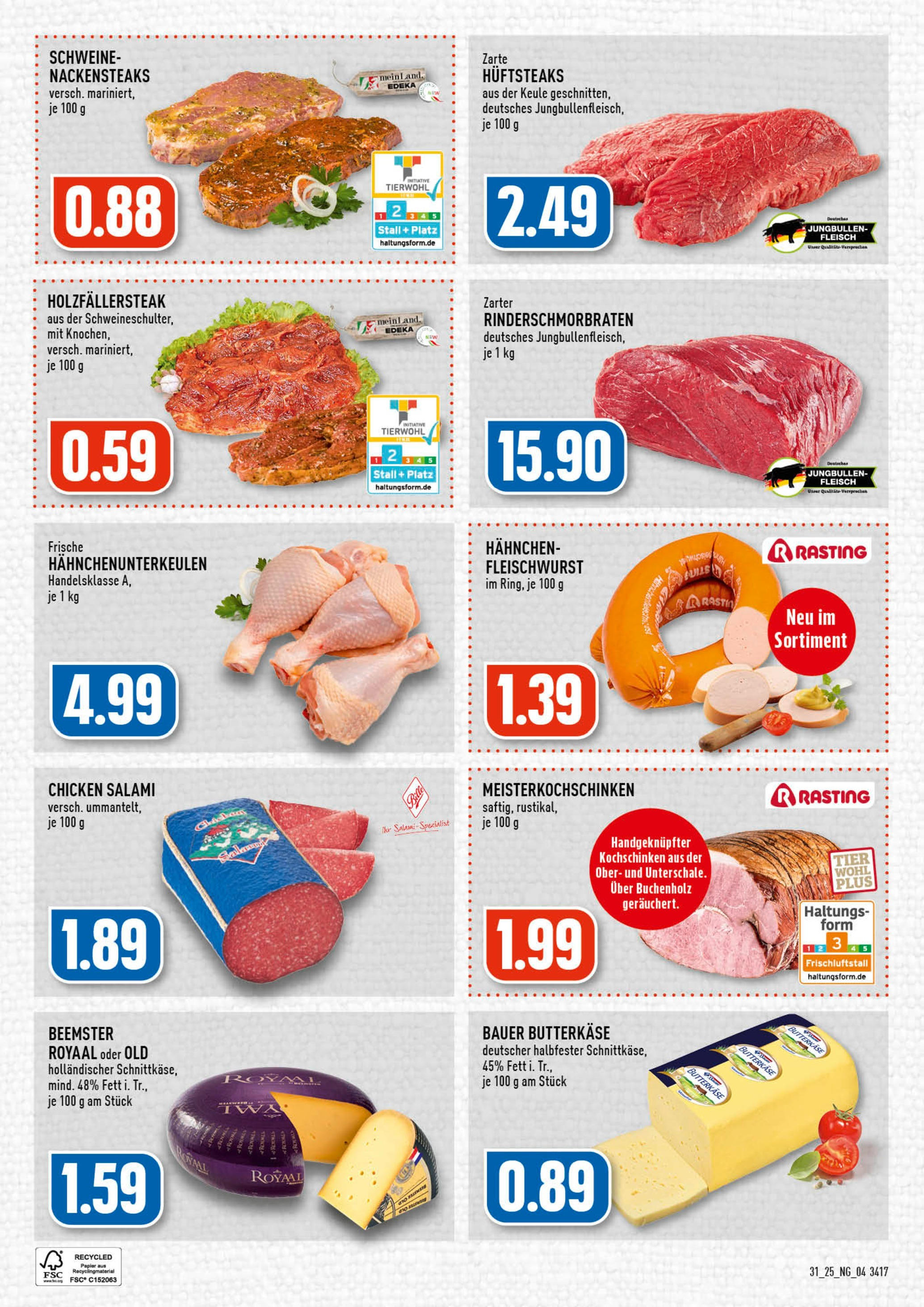 Edeka prospekt Wermelskirchen	 (ab 27.07.2025) » Angebote Online | Seite: 2 | Produkte: Nackensteaks, Hahnchen, Salami, Fleisch