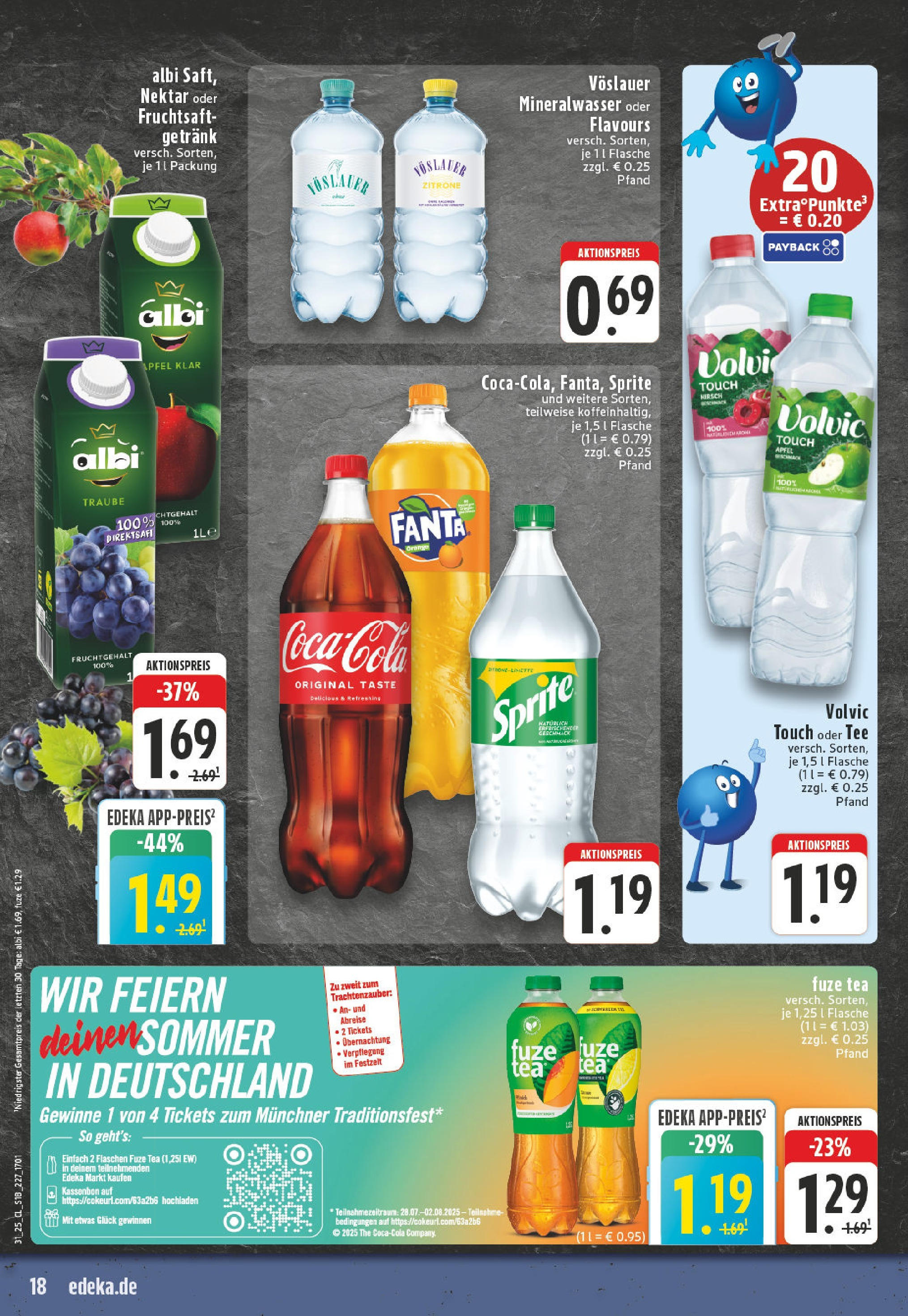 Edeka prospekt Leichlingen	 (ab 27.07.2025) » Angebote Online | Seite: 18 | Produkte: Fuze tea, Sprite, Tee, Volvic