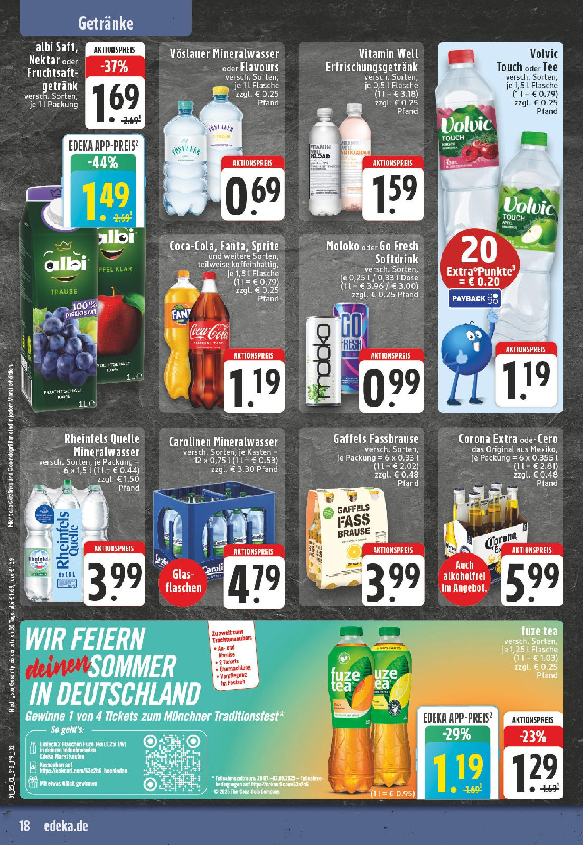 Edeka prospekt Geseke (ab 27.07.2025) » Angebote Online | Seite: 18 | Produkte: Fuze tea, Cola, Zitrone, Rheinfels quelle Edeka prospekt Geseke (ab 27.07.2025) » Angebote Online | Seite: 18 | Produkte: Fuze tea, Cola, Zitrone, Rheinfels quelle