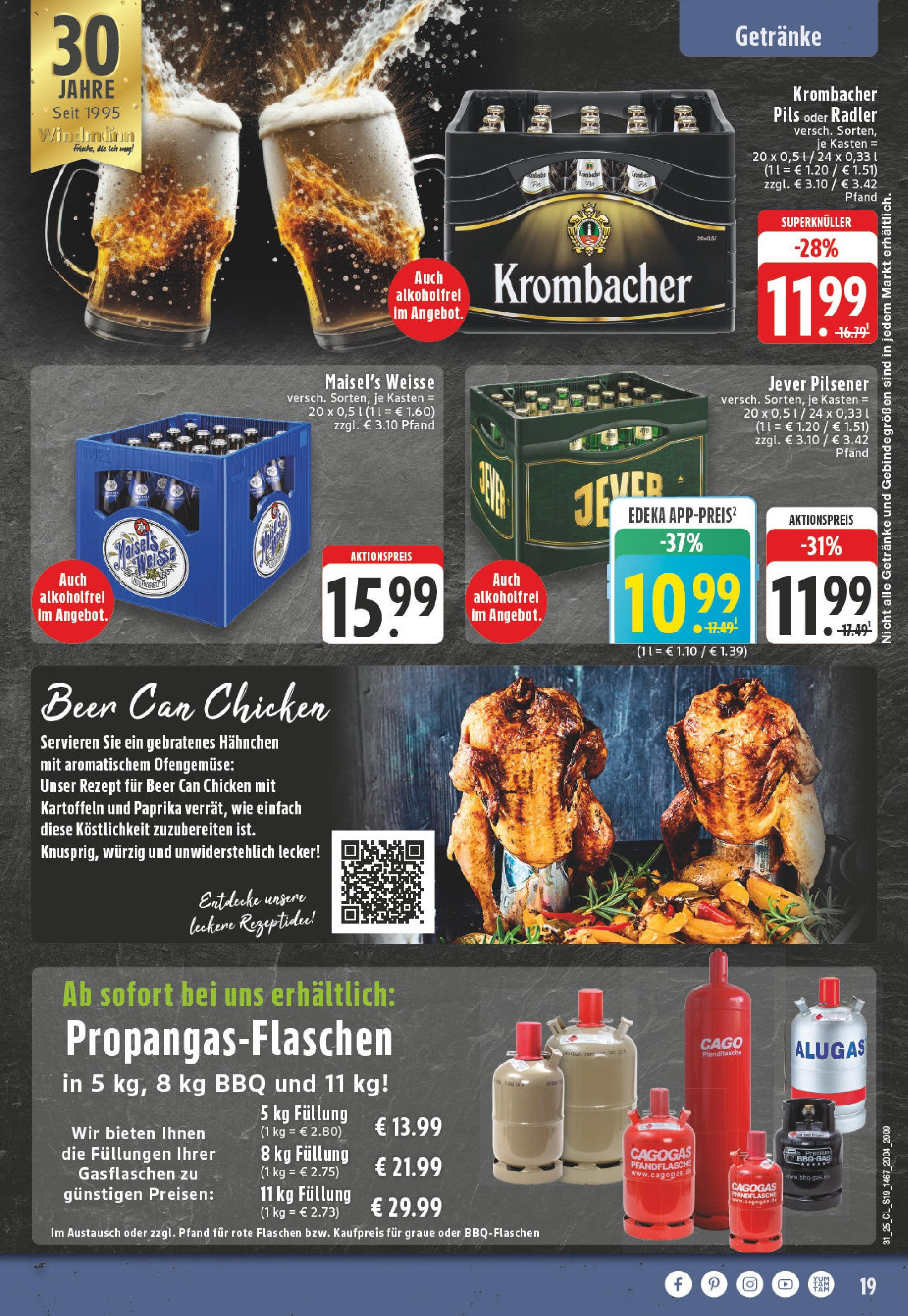 Edeka prospekt Erwitte	 (ab 27.07.2025) » Angebote Online | Seite: 19 | Produkte: Hahnchen, Krombacher alkoholfrei, Kartoffeln, Paprika
