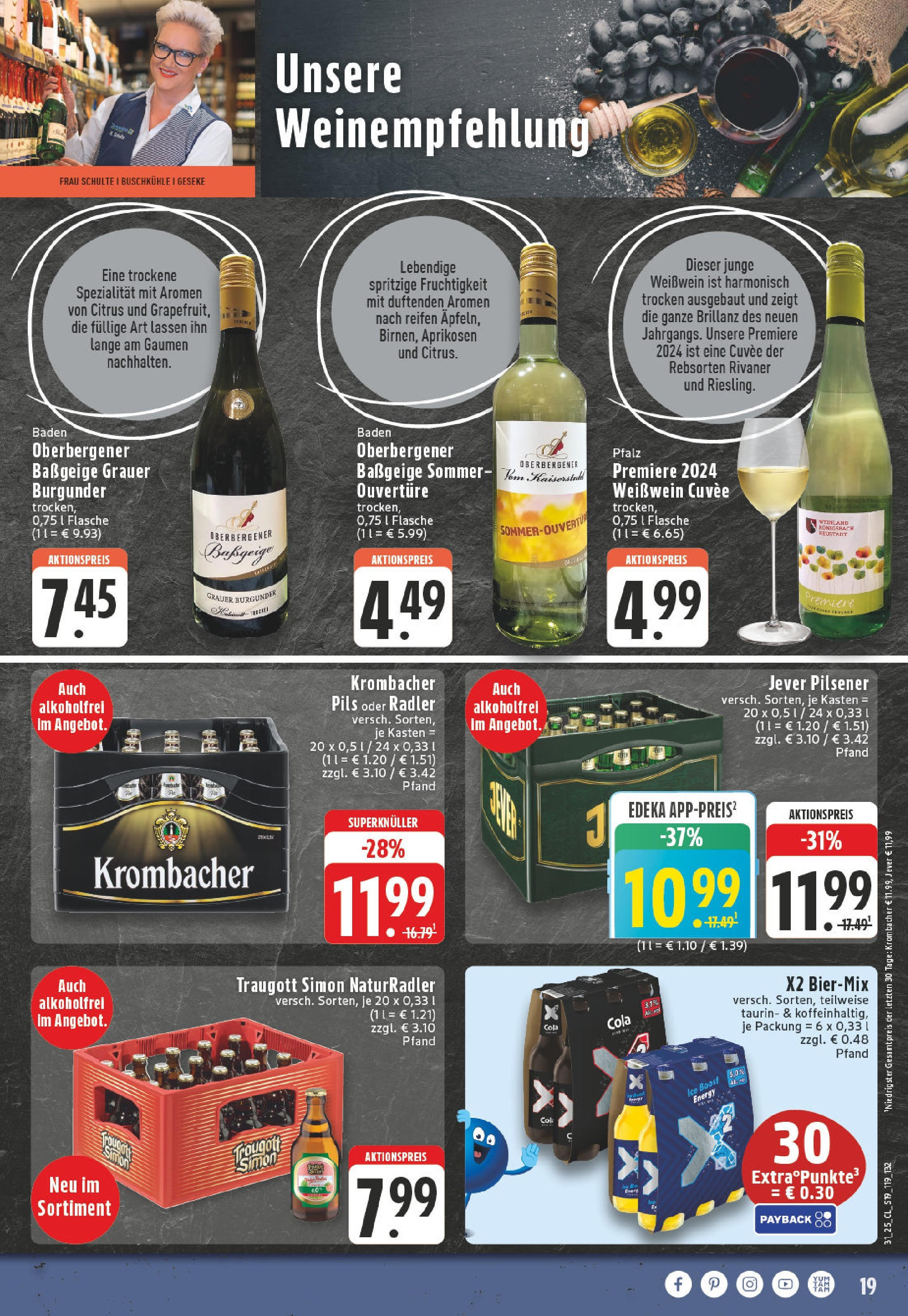 Edeka prospekt Geseke (ab 27.07.2025) » Angebote Online | Seite: 19 | Produkte: Cola, Energy, Pils, Jever Edeka prospekt Geseke (ab 27.07.2025) » Angebote Online | Seite: 19 | Produkte: Cola, Energy, Pils, Jever