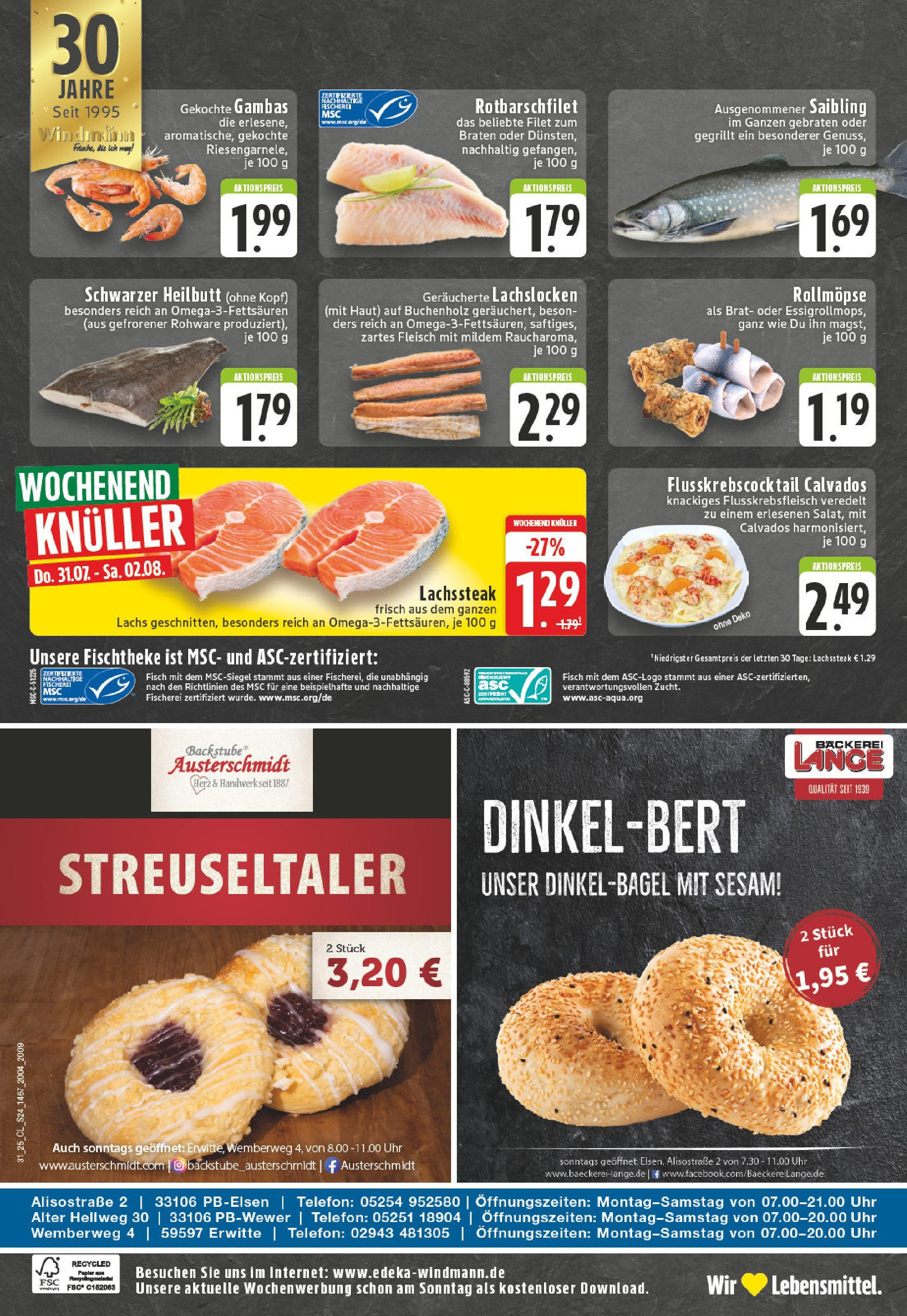 Edeka prospekt Erwitte	 (ab 27.07.2025) » Angebote Online | Seite: 24 | Produkte: Lachs, Fleisch, Telefon, Uhr