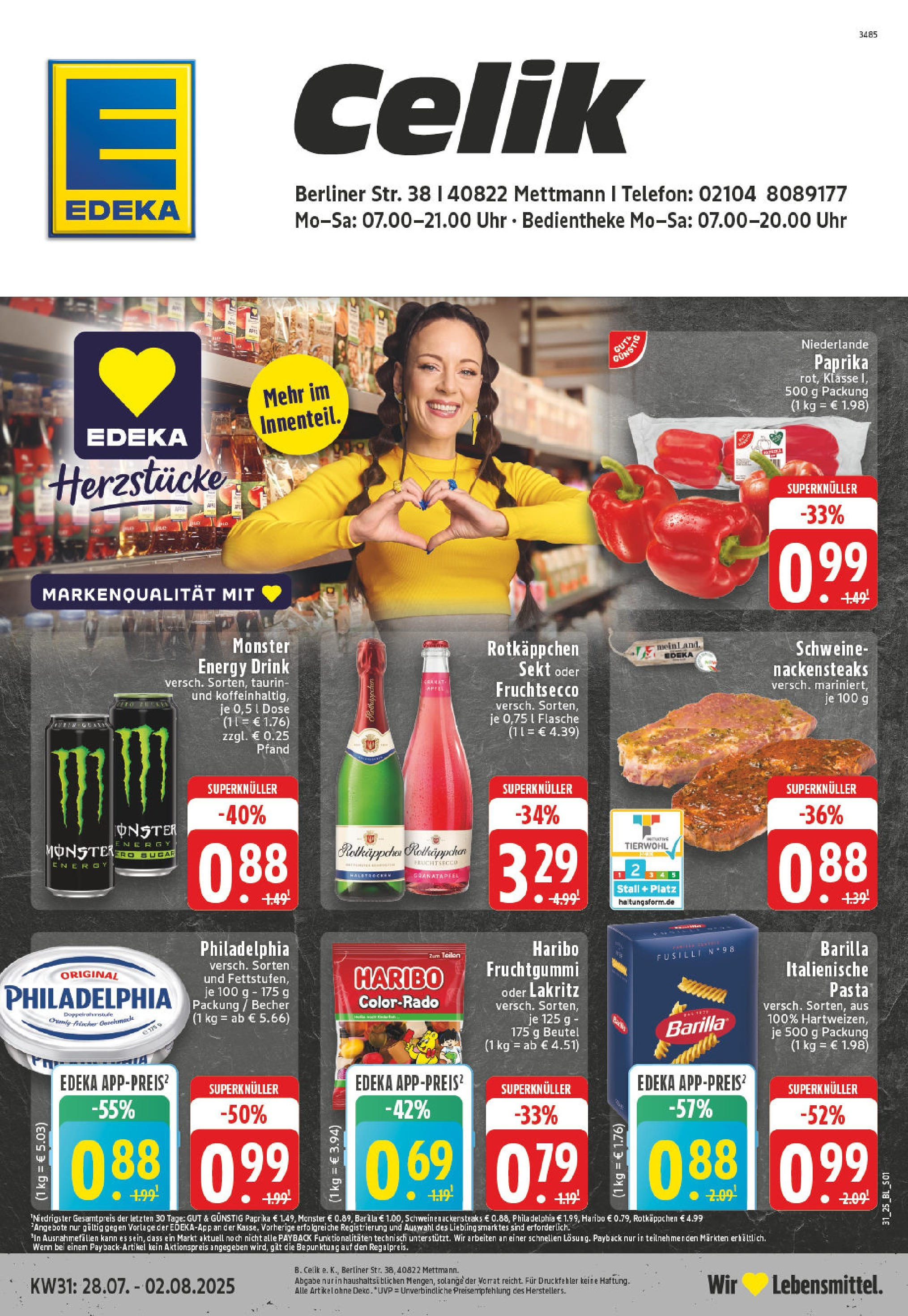 EDEKA Prospekt ab 27.07.2025 - Prospekt Mettmann Online Vorschau von dem Prospekt des Geschäftes Edeka, gültig ab dem 27.07.2025