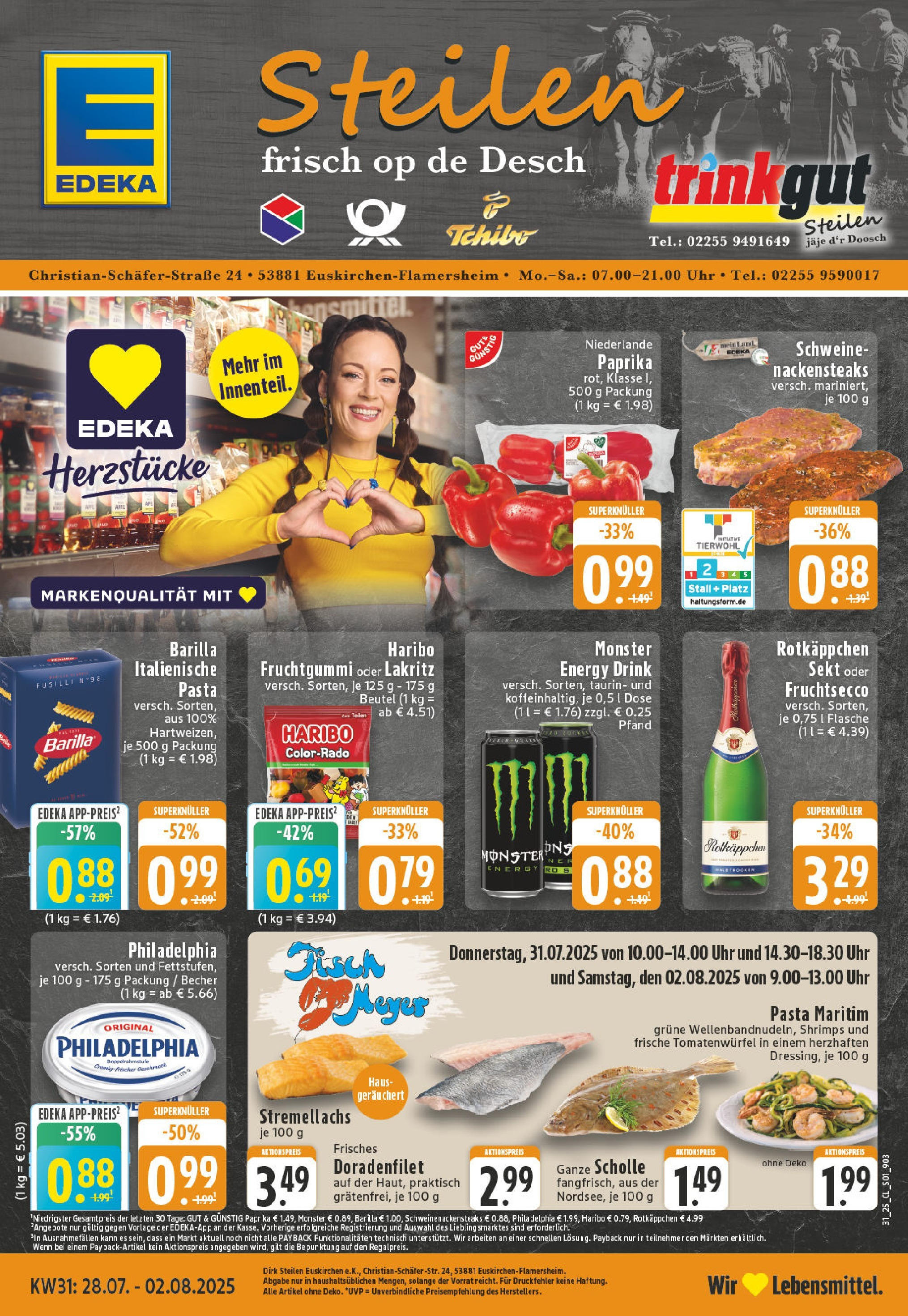 EDEKA Prospekt ab 27.07.2025 - Prospekt Euskirchen Online Vorschau von dem Prospekt des Geschäftes Edeka, gültig ab dem 27.07.2025