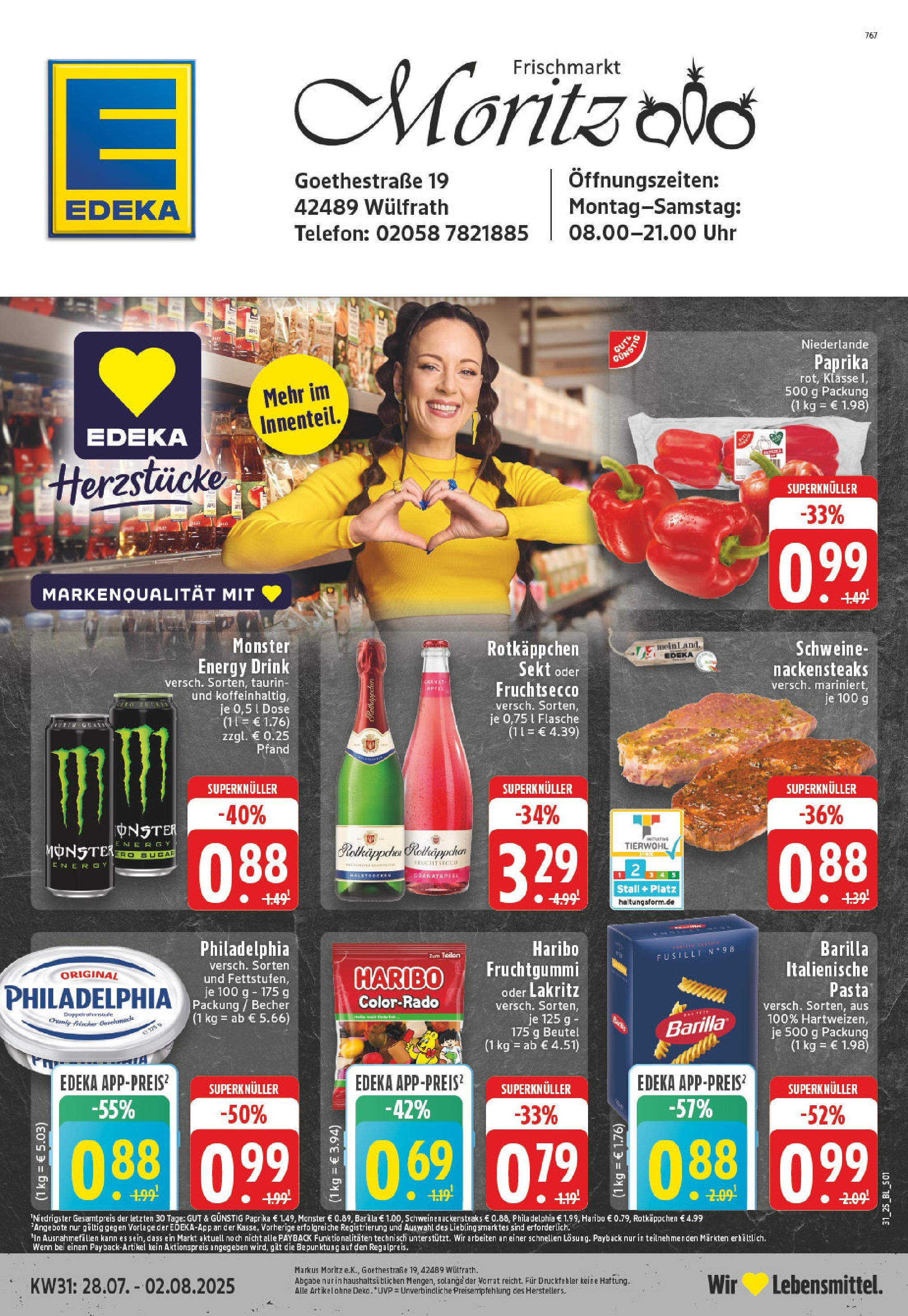 EDEKA Prospekt ab 27.07.2025 - Prospekt Wülfrath Online Vorschau von dem Prospekt des Geschäftes Edeka, gültig ab dem 27.07.2025