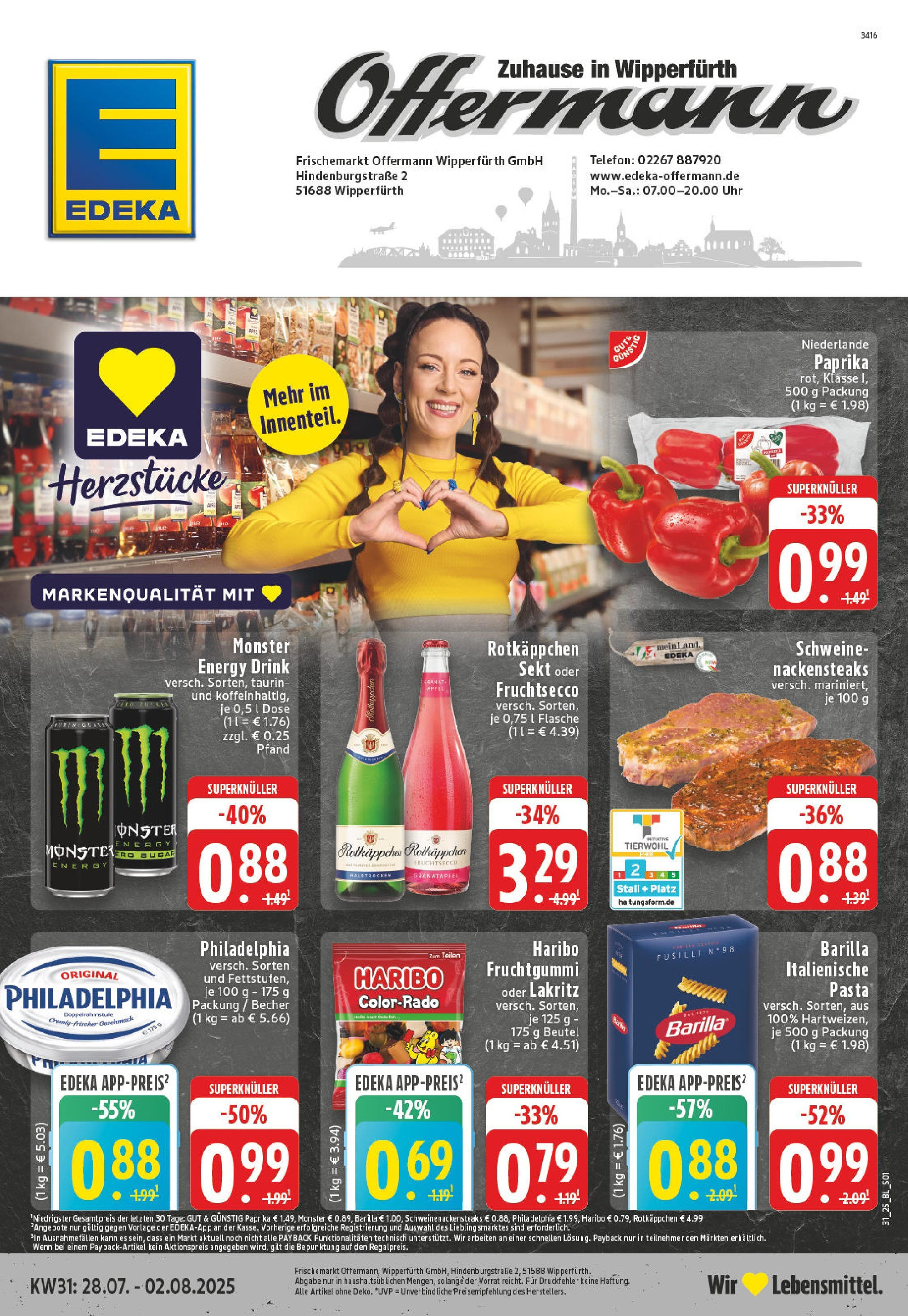 EDEKA Prospekt ab 27.07.2025 - Prospekt Wipperfürth Online Vorschau von dem Prospekt des Geschäftes Edeka, gültig ab dem 27.07.2025