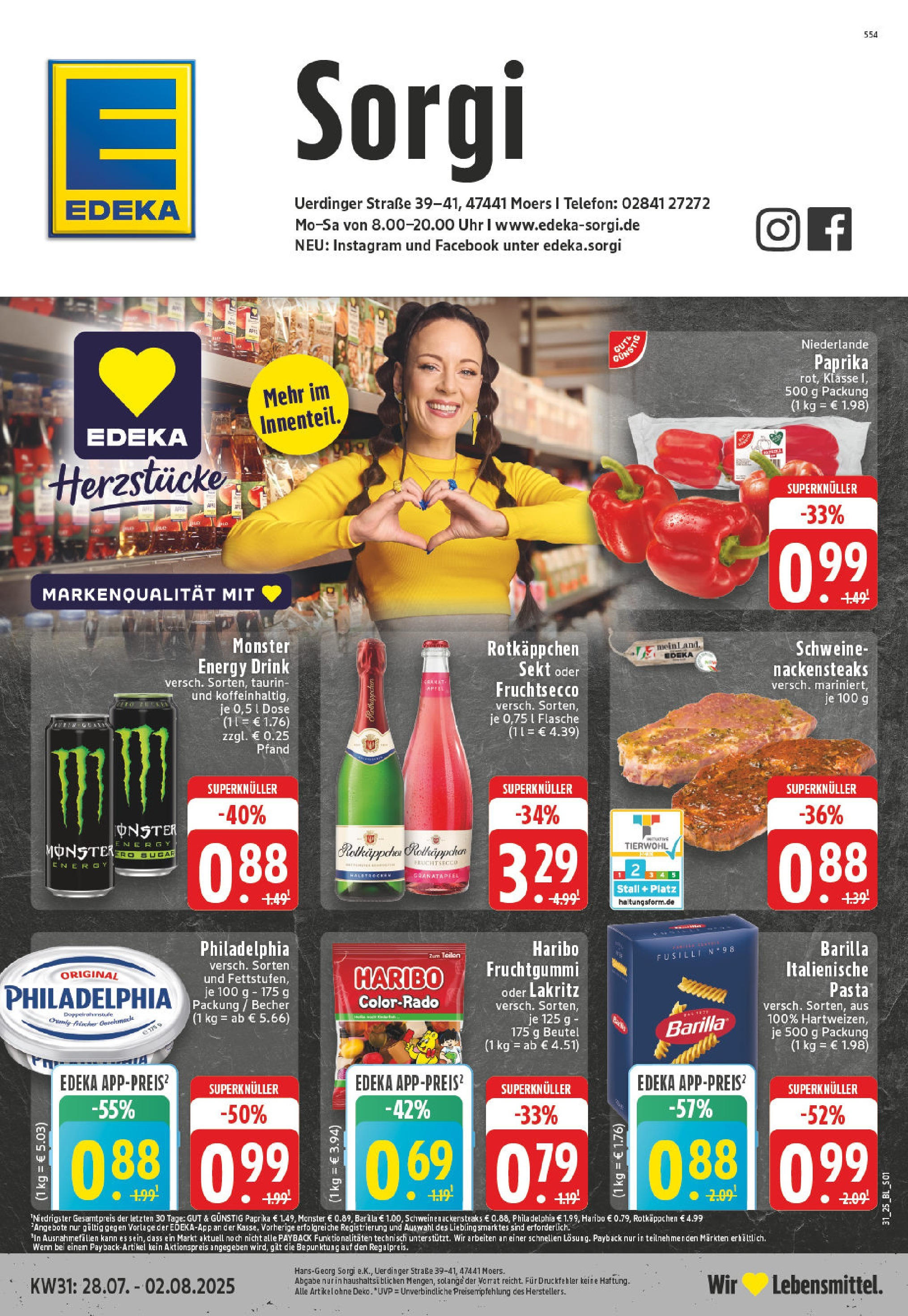 EDEKA Prospekt ab 27.07.2025 - Prospekt Moers Online Vorschau von dem Prospekt des Geschäftes Edeka, gültig ab dem 27.07.2025