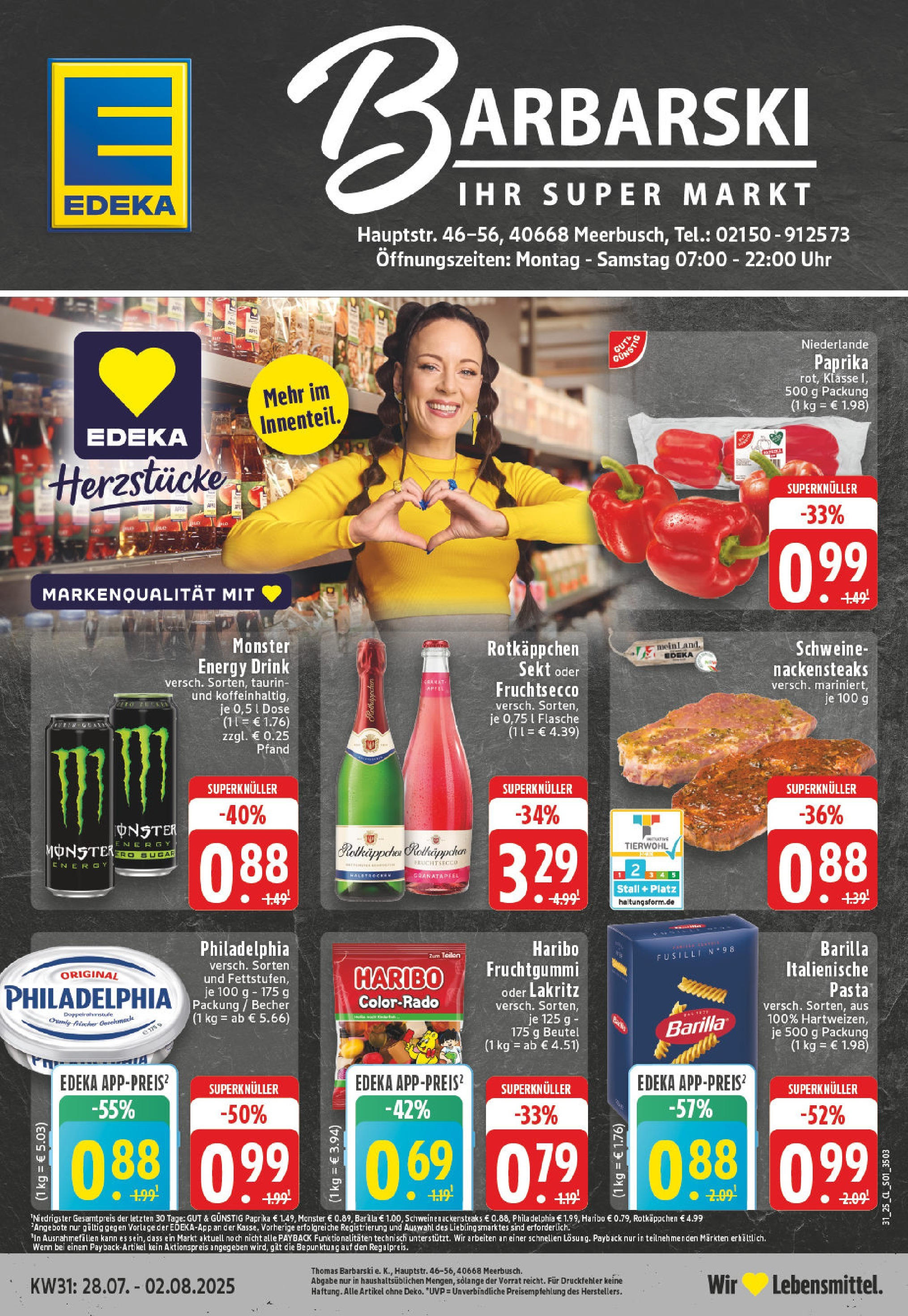 EDEKA Prospekt ab 27.07.2025 - Prospekt Meerbusch Online Vorschau von dem Prospekt des Geschäftes Edeka, gültig ab dem 27.07.2025