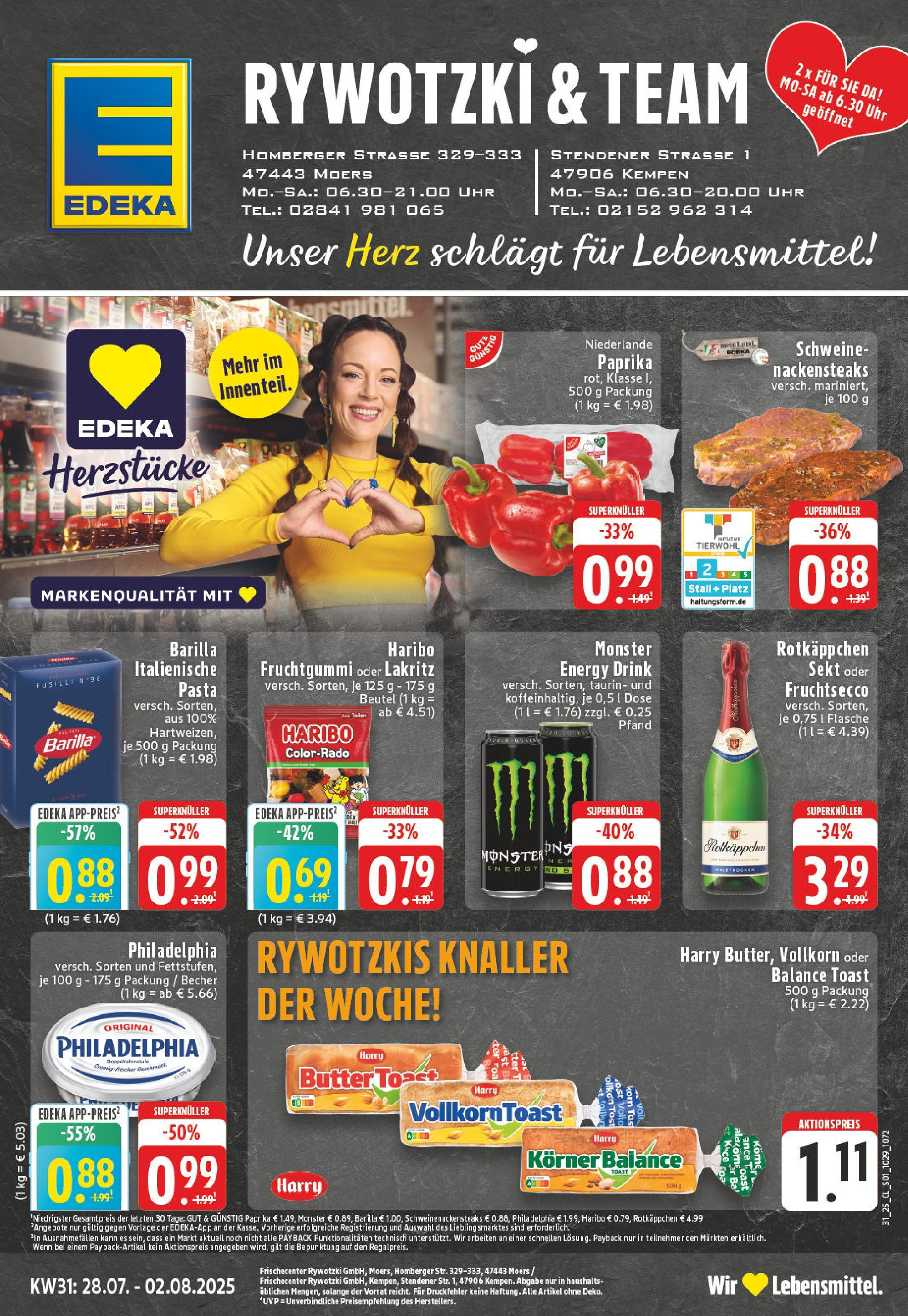 EDEKA Prospekt ab 27.07.2025 - Prospekt Kempen Online Vorschau von dem Prospekt des Geschäftes Edeka, gültig ab dem 27.07.2025