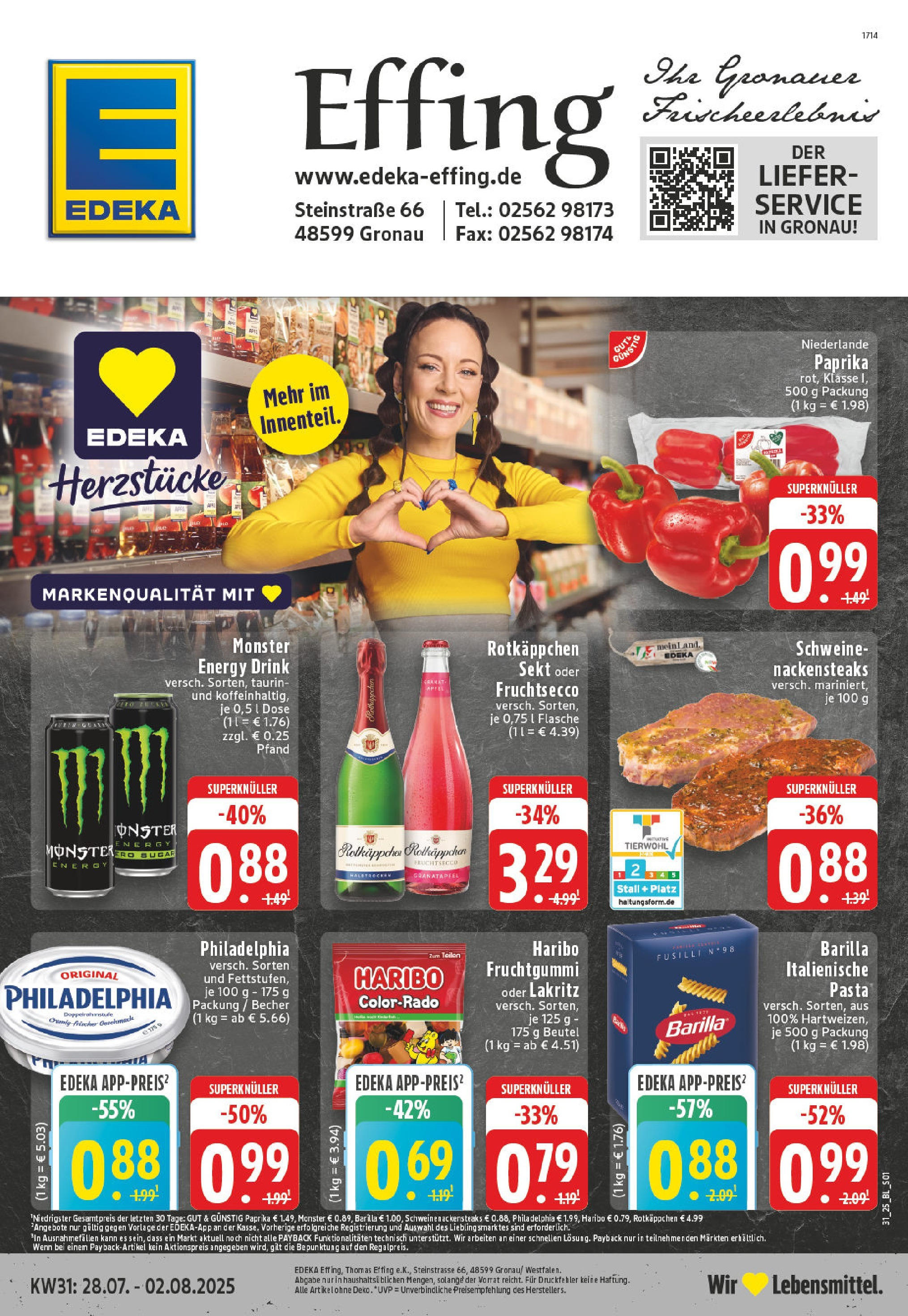 Edeka prospekt Gronau (ab 27.07.2025) » Angebote Online | Seite: 1 | Produkte: Granatapfel, Energy, Barilla, Paprika Edeka prospekt Gronau (ab 27.07.2025) » Angebote Online | Seite: 1 | Produkte: Granatapfel, Energy, Barilla, Paprika