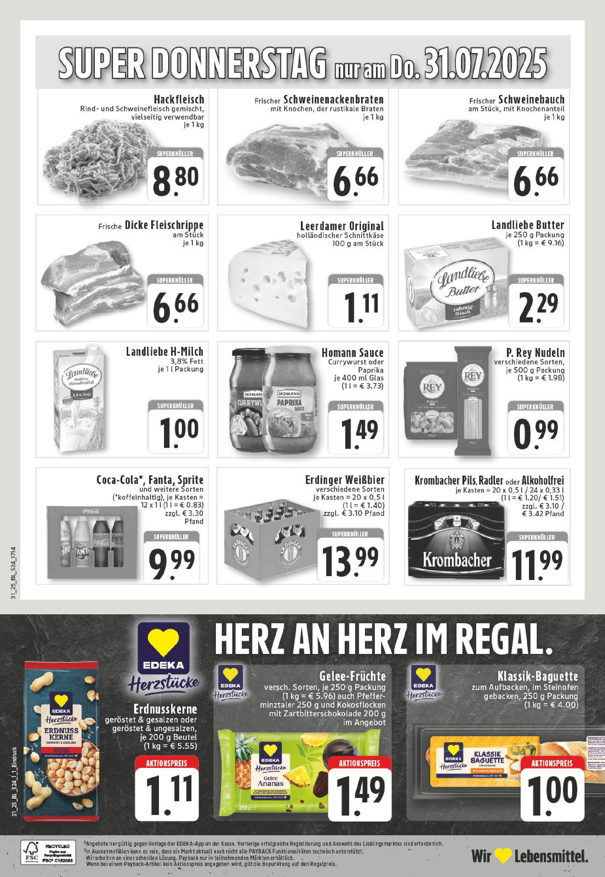 Edeka prospekt Gronau (ab 27.07.2025) » Angebote Online | Seite: 24 | Produkte: Erdinger, Butter, Baguette, Hackfleisch Edeka prospekt Gronau (ab 27.07.2025) » Angebote Online | Seite: 24 | Produkte: Erdinger, Butter, Baguette, Hackfleisch