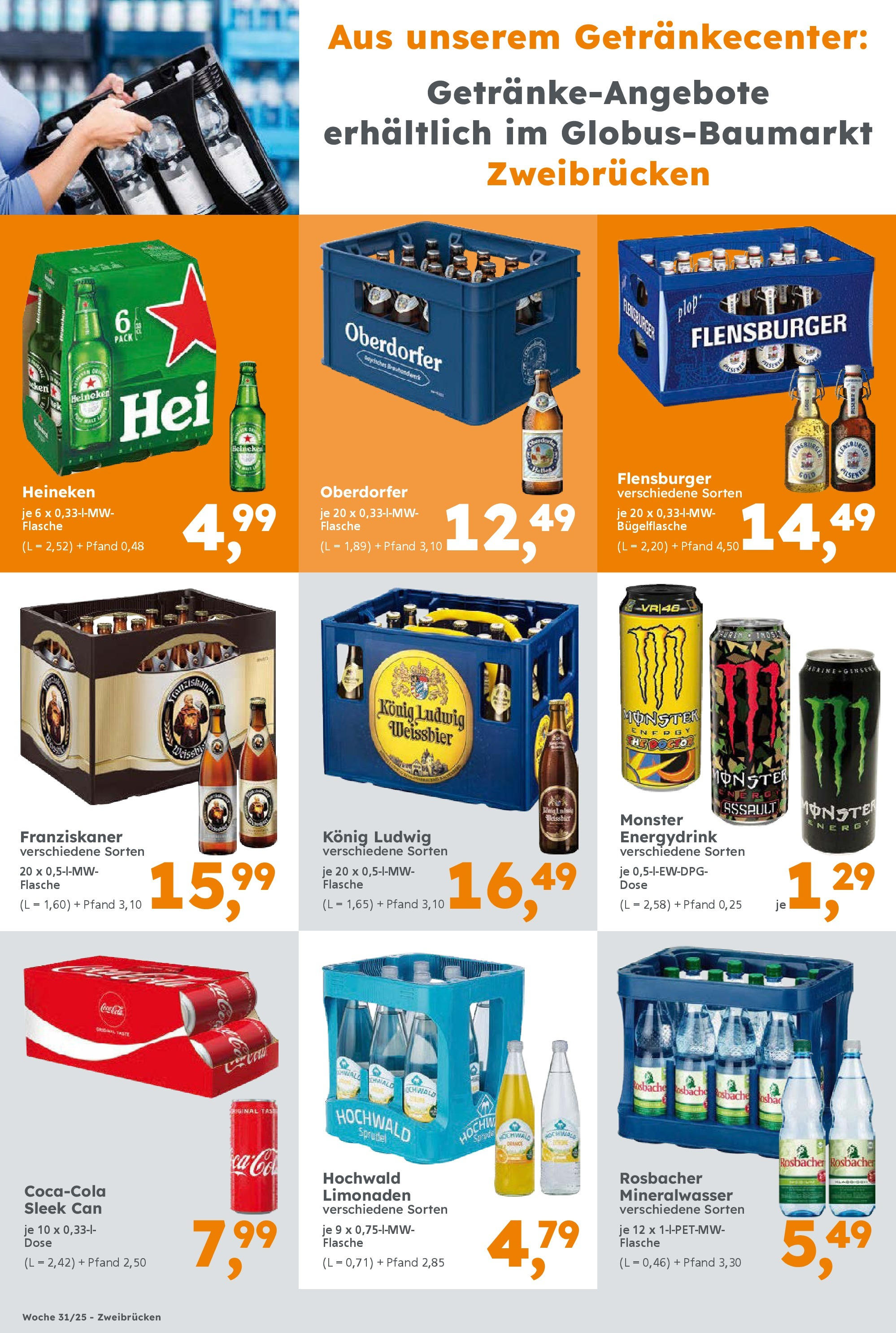 Globus Baumarkt prospekt Zweibrücken (ab 28.07.2025) zum Blättern | Seite: 10 | Produkte: Energy, Weißbier, Mineralwasser, Flensburger Globus Baumarkt prospekt Zweibrücken (ab 28.07.2025) zum Blättern | Seite: 10 | Produkte: Energy, Weißbier, Mineralwasser, Flensburger