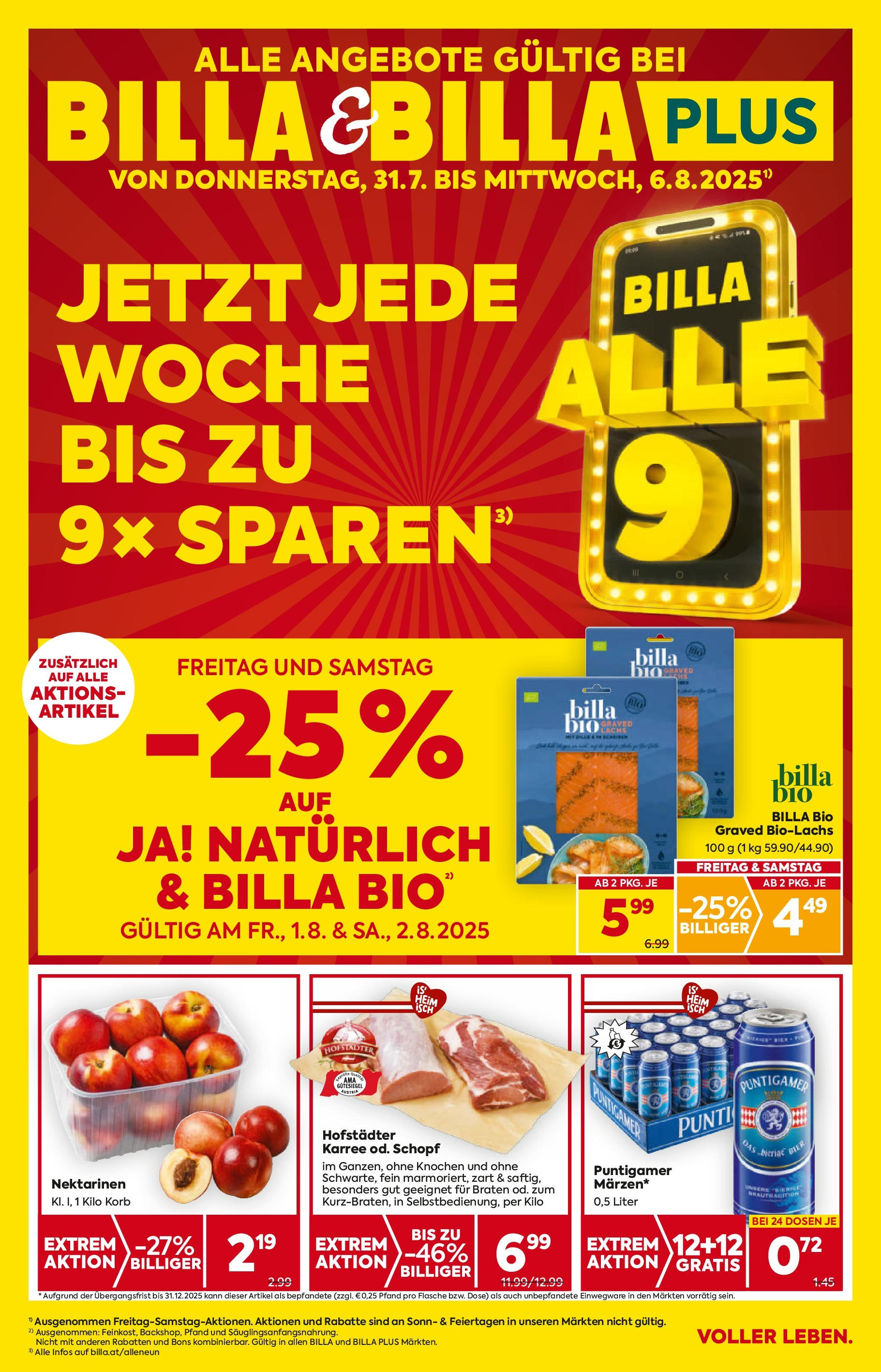  BILLA Flugblatt ab 31.07.2025 vorschau >> Guessing, Oberwart, Pinkafeld - Seite 1