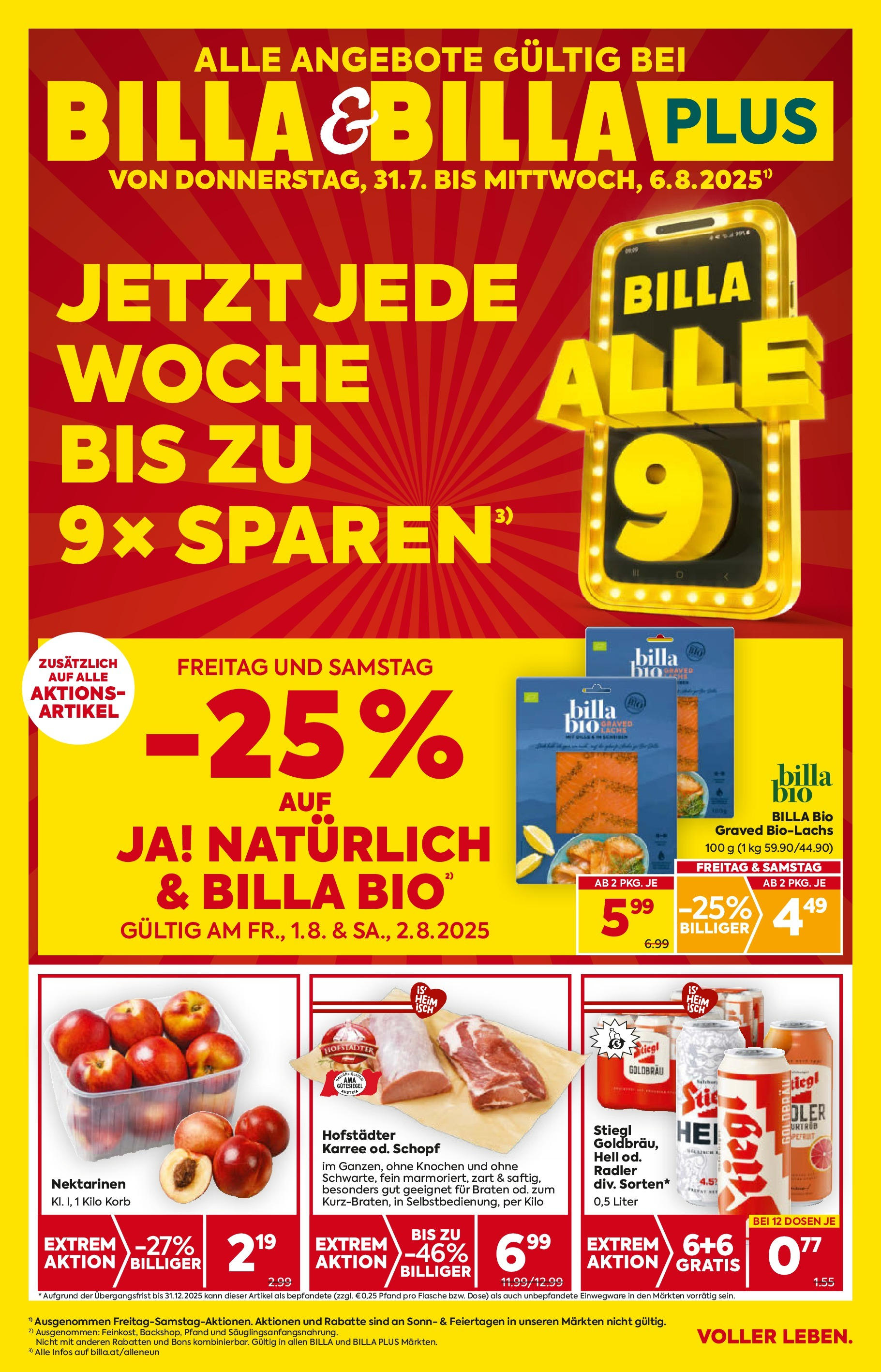  BILLA Flugblatt ab 31.07.2025 vorschau >> Wien - Seite 1