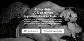 Offres d’été 20 % de remise supplémentaire sur le denim