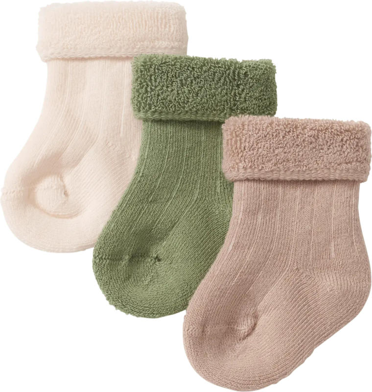 ALANA Erstlingssocken mit Ripp-Struktur, grün + beige + weiß, Gr. 15/16