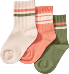 ALANA Tennissocken mit Streifen-Muster, grün + rosa + weiß, Gr. 23/26