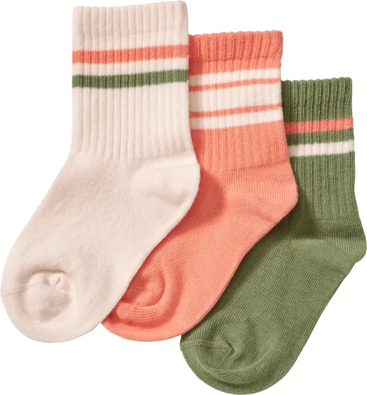 ALANA Tennissocken mit Streifen-Muster, grün + rosa + weiß, Gr. 23/26