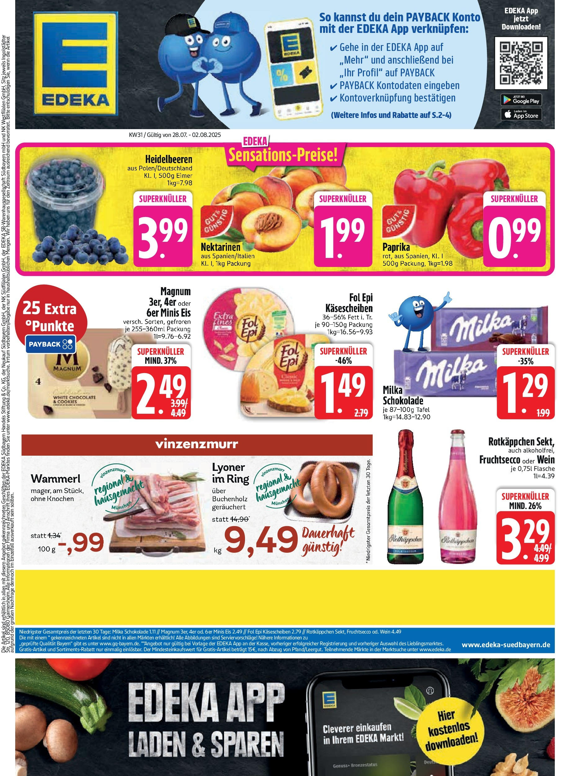 Edeka prospekt Schliersee	 (ab 28.07.2025) » Angebote Online | Seite: 3 | Produkte: Nektarinen, Milka, Paprika, Rotkäppchen
