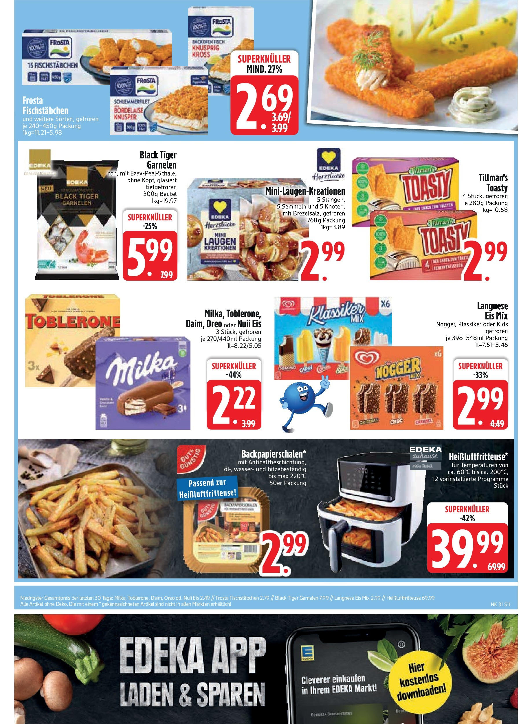 Edeka prospekt Schliersee	 (ab 28.07.2025) » Angebote Online | Seite: 13 | Produkte: Langnese, Milka, Frosta, Heißluftfritteuse